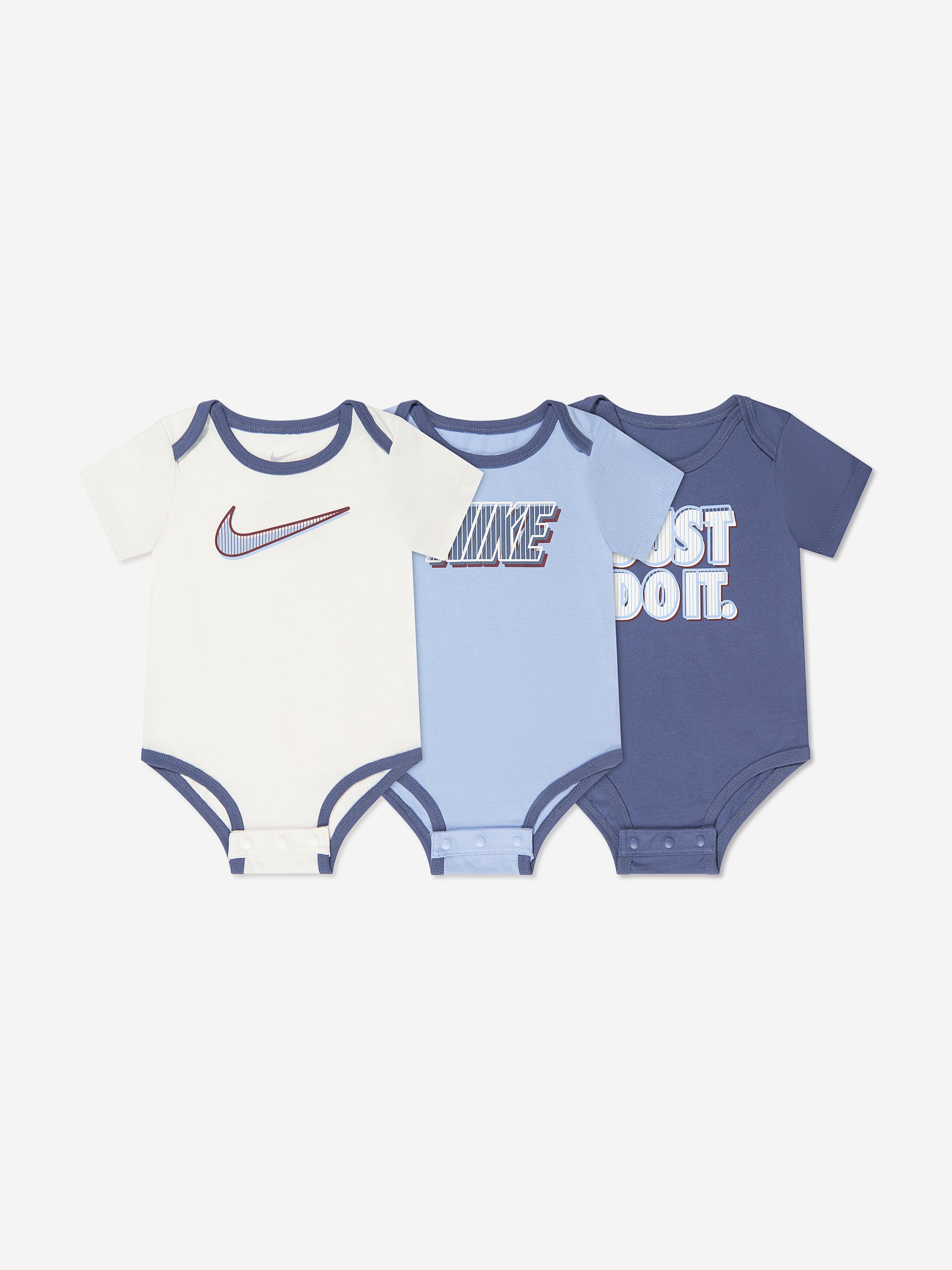 Nike Baby Boys 3 Pack Bodysuit Set in Blue