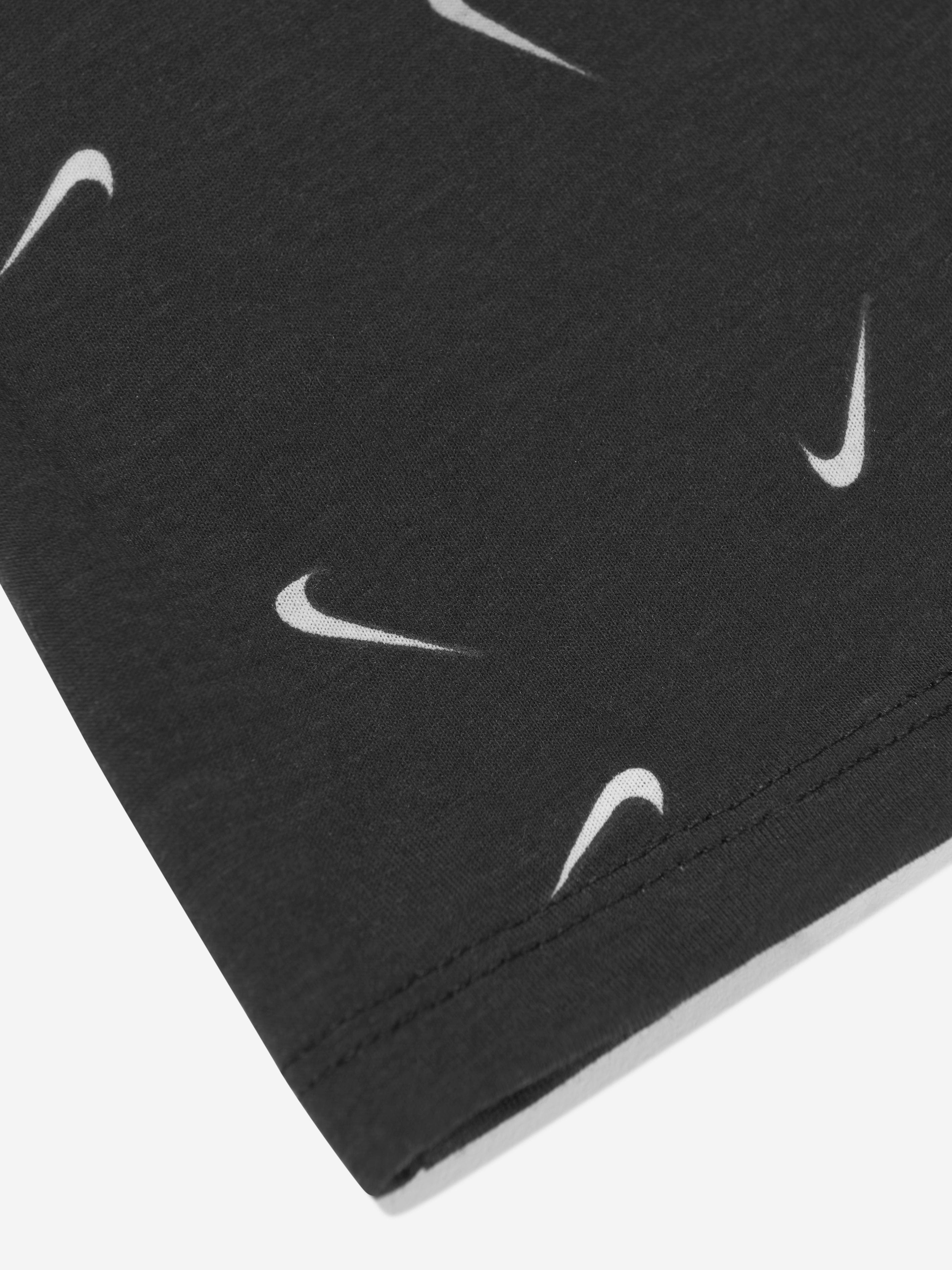 Nike Girls Swoosh Printed T-Shirt Dress in Black