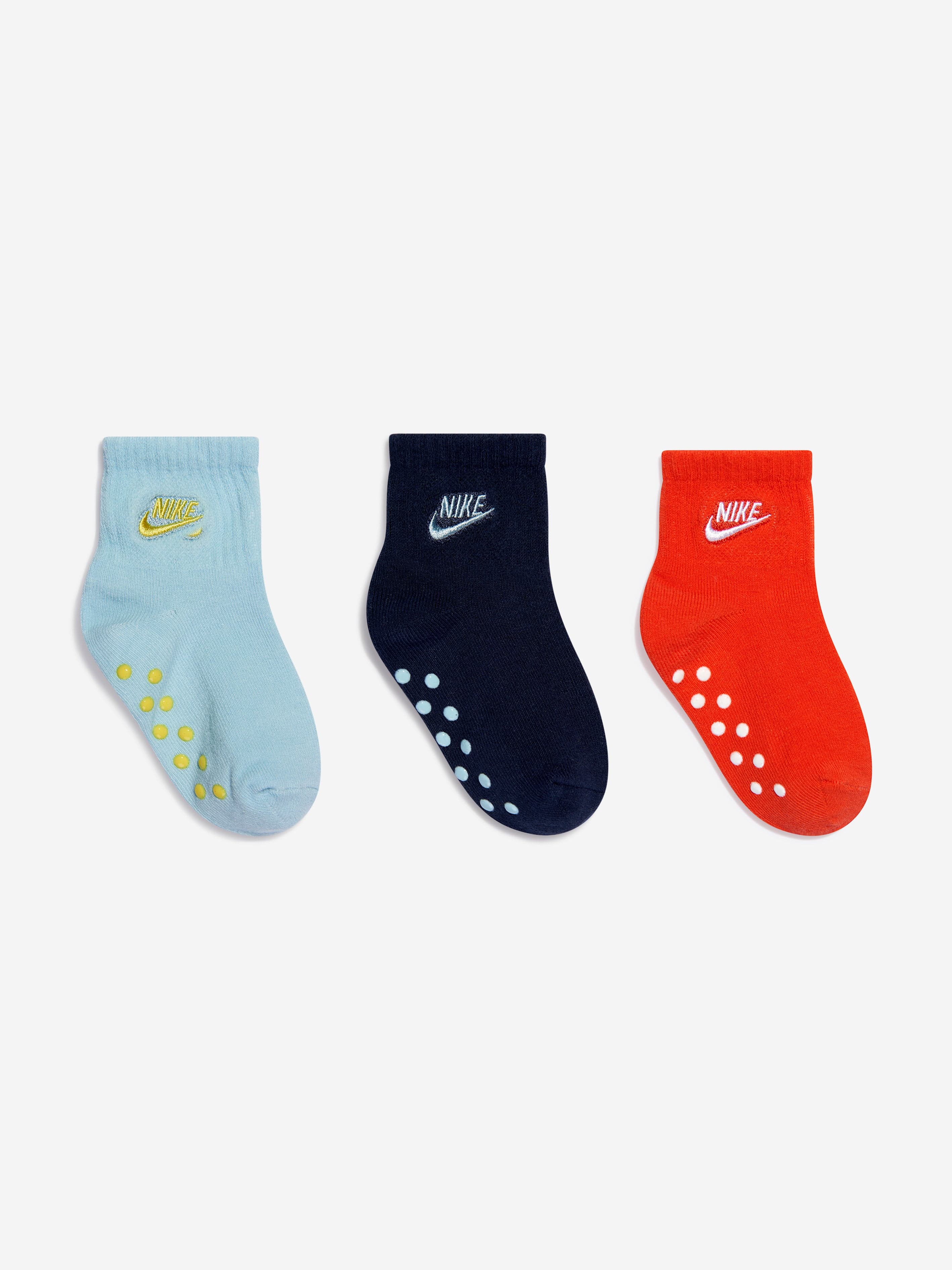 Nike Baby Boys Futura 3 Pack Ankle Socks in Blue