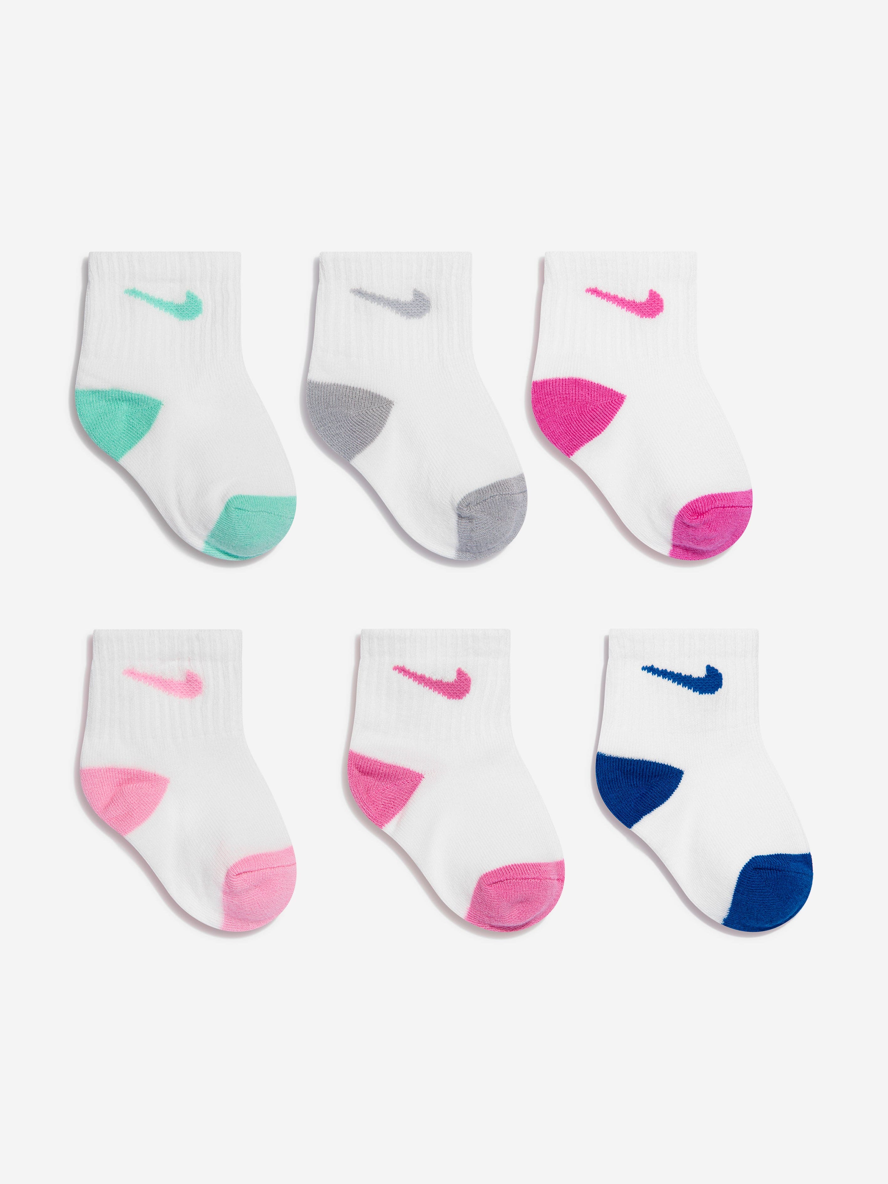 Nike Girls Pop Colour 6 Pack Ankle Socks in Pink