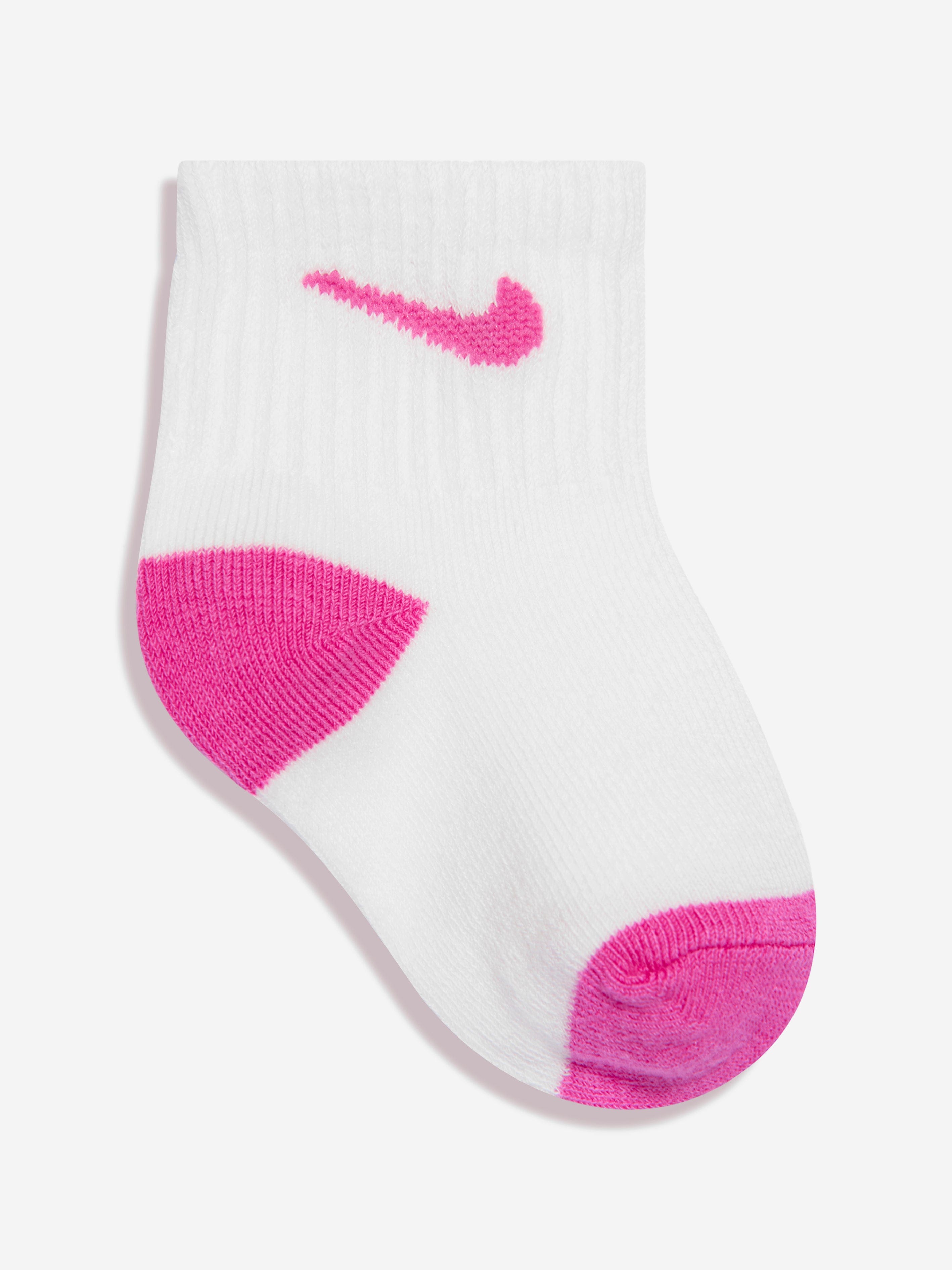 Nike Girls Pop Colour 6 Pack Ankle Socks in Pink