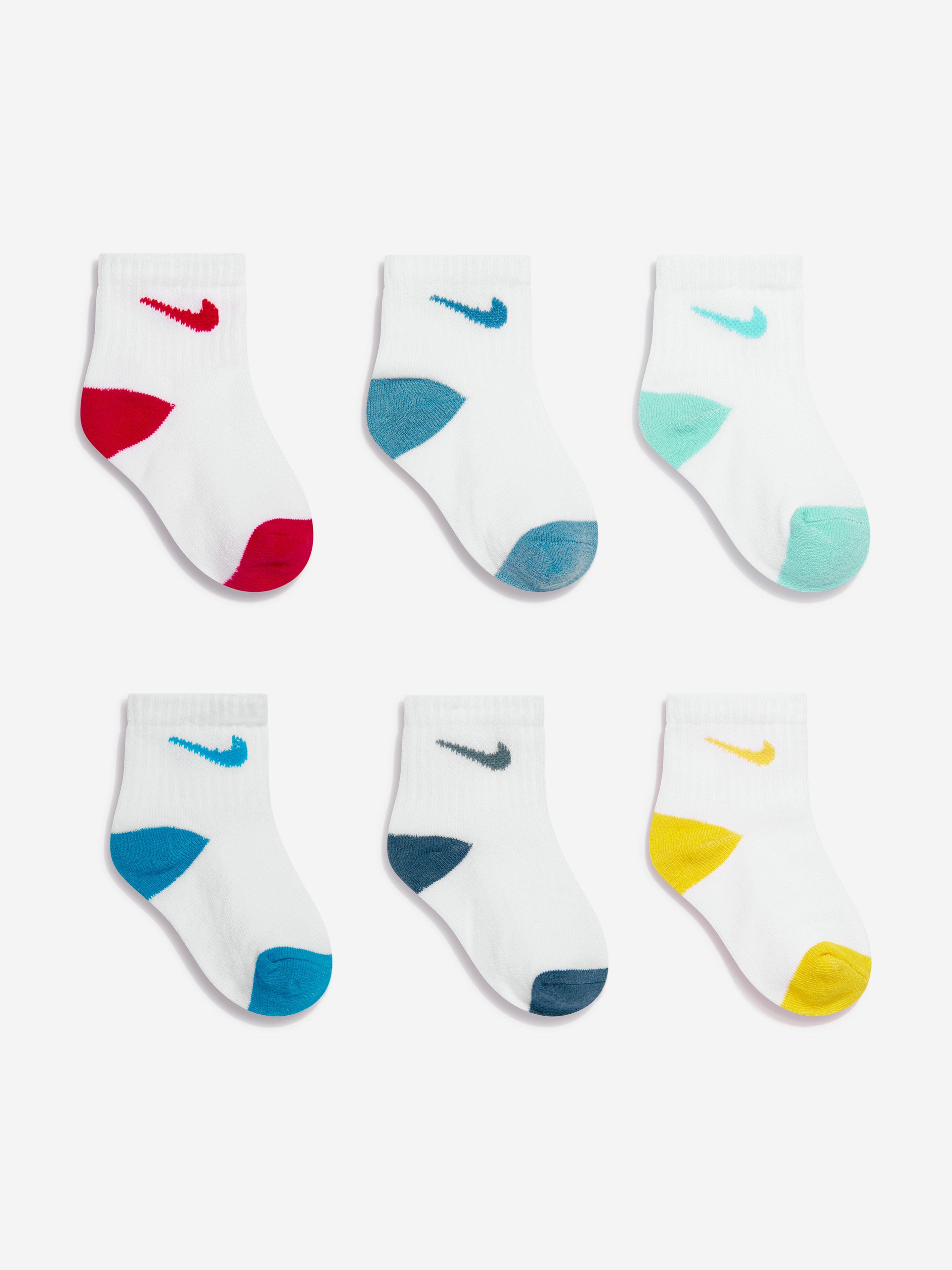 Nike Boys Pop Colour 6 Pack Ankle Socks in Blue