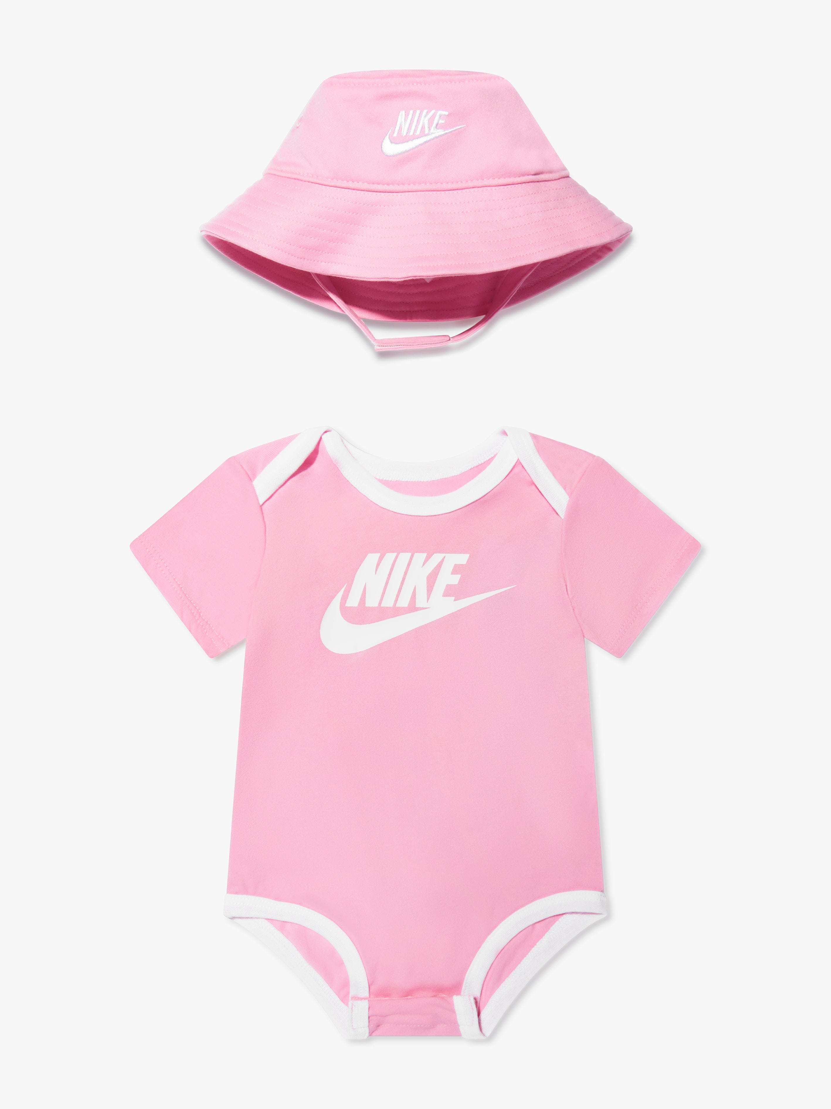 Nike Baby Girls Bucket Hat And Bodysuit Set in Pink