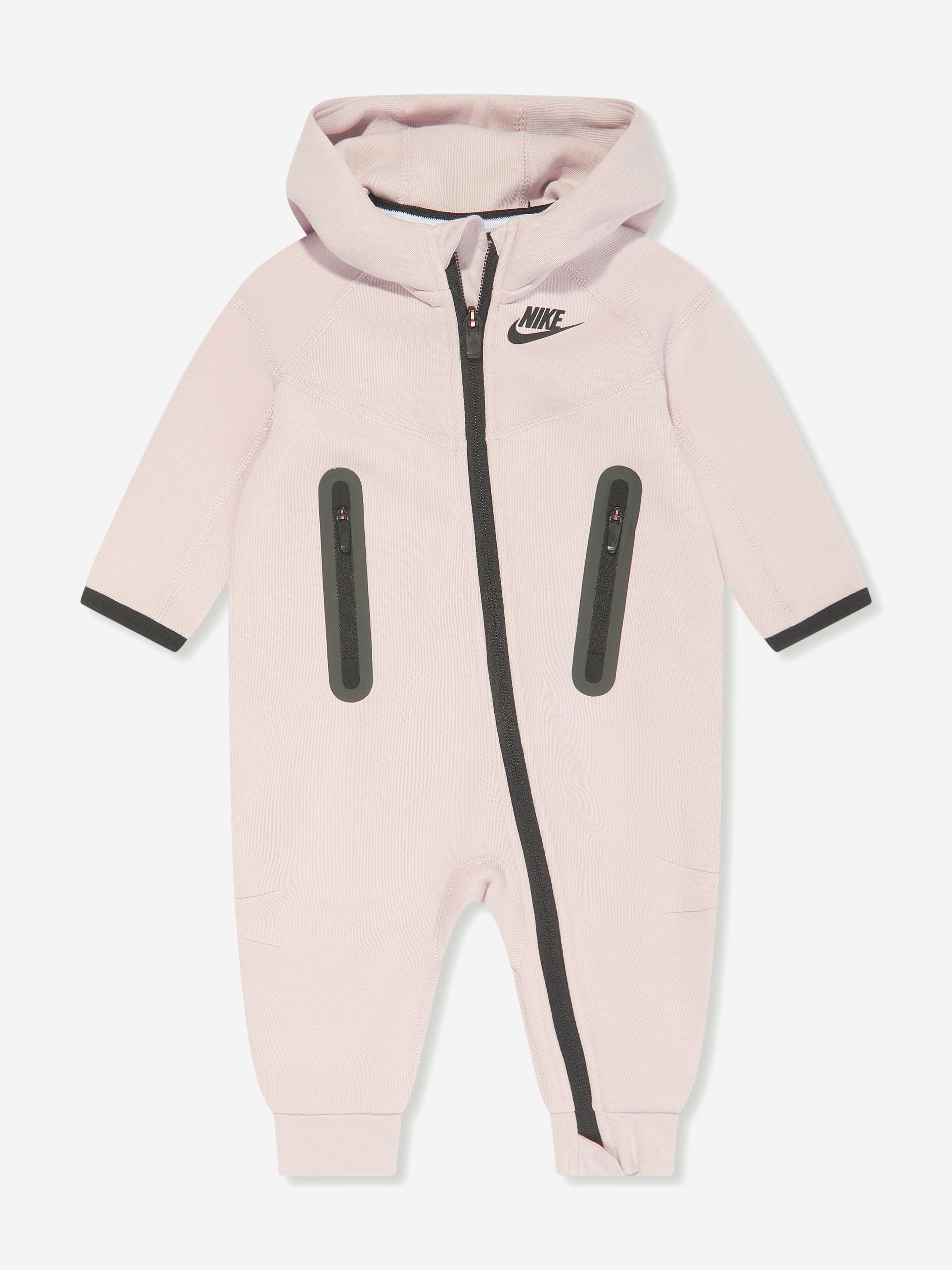 Nike Baby Girls Tech Fleece Hooded Coverall in Purple