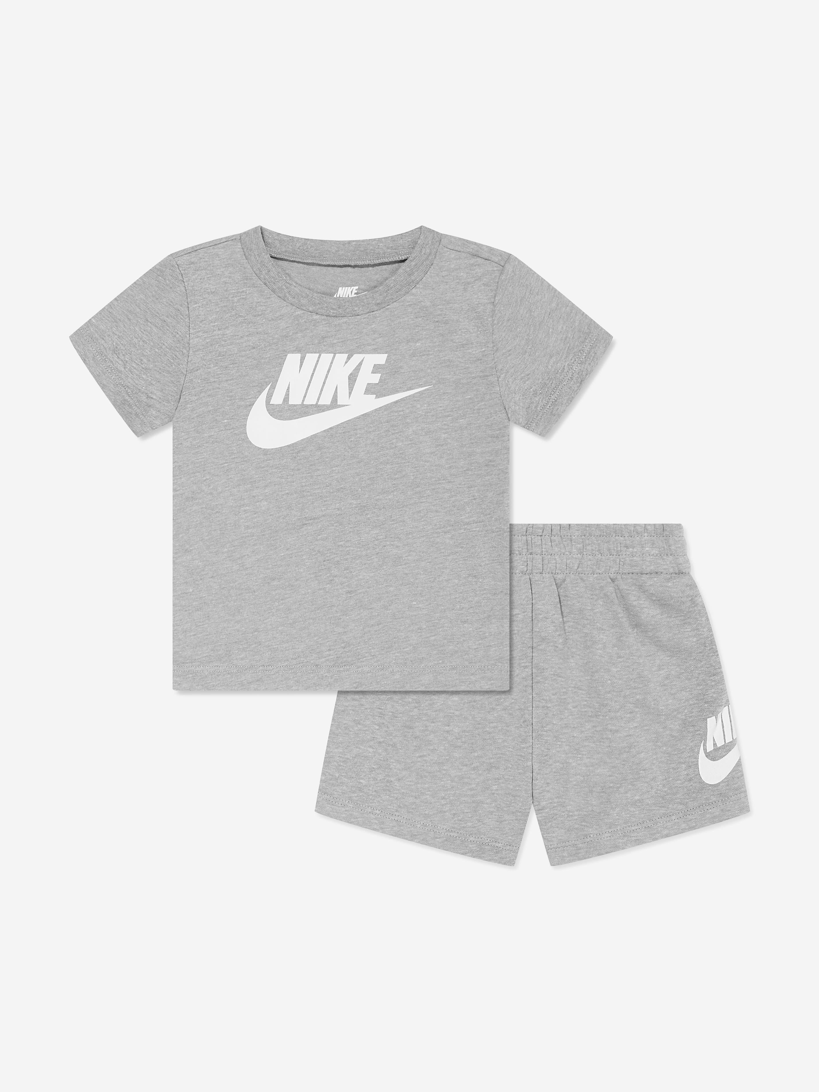 Nike Boys Club T-Shirt And Shorts Set in Grey