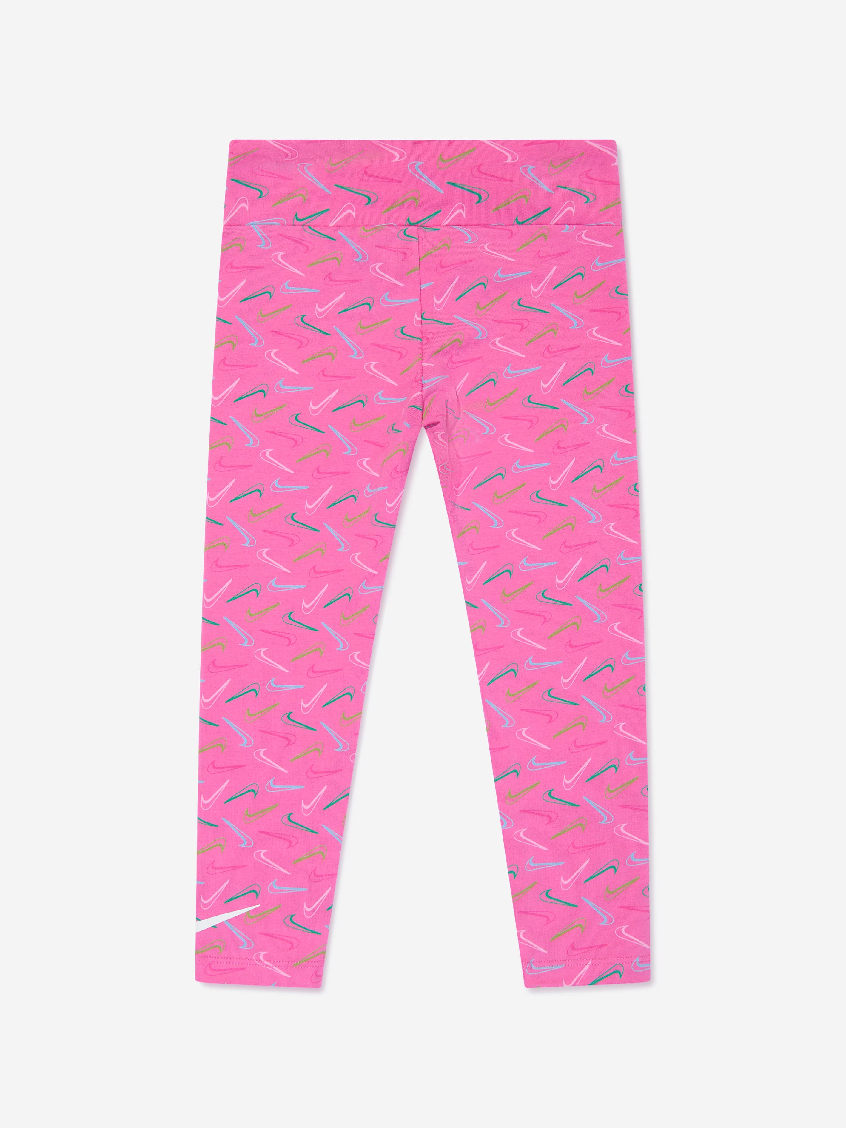 Nike Girls Swoosh Logo Leggings in Pink