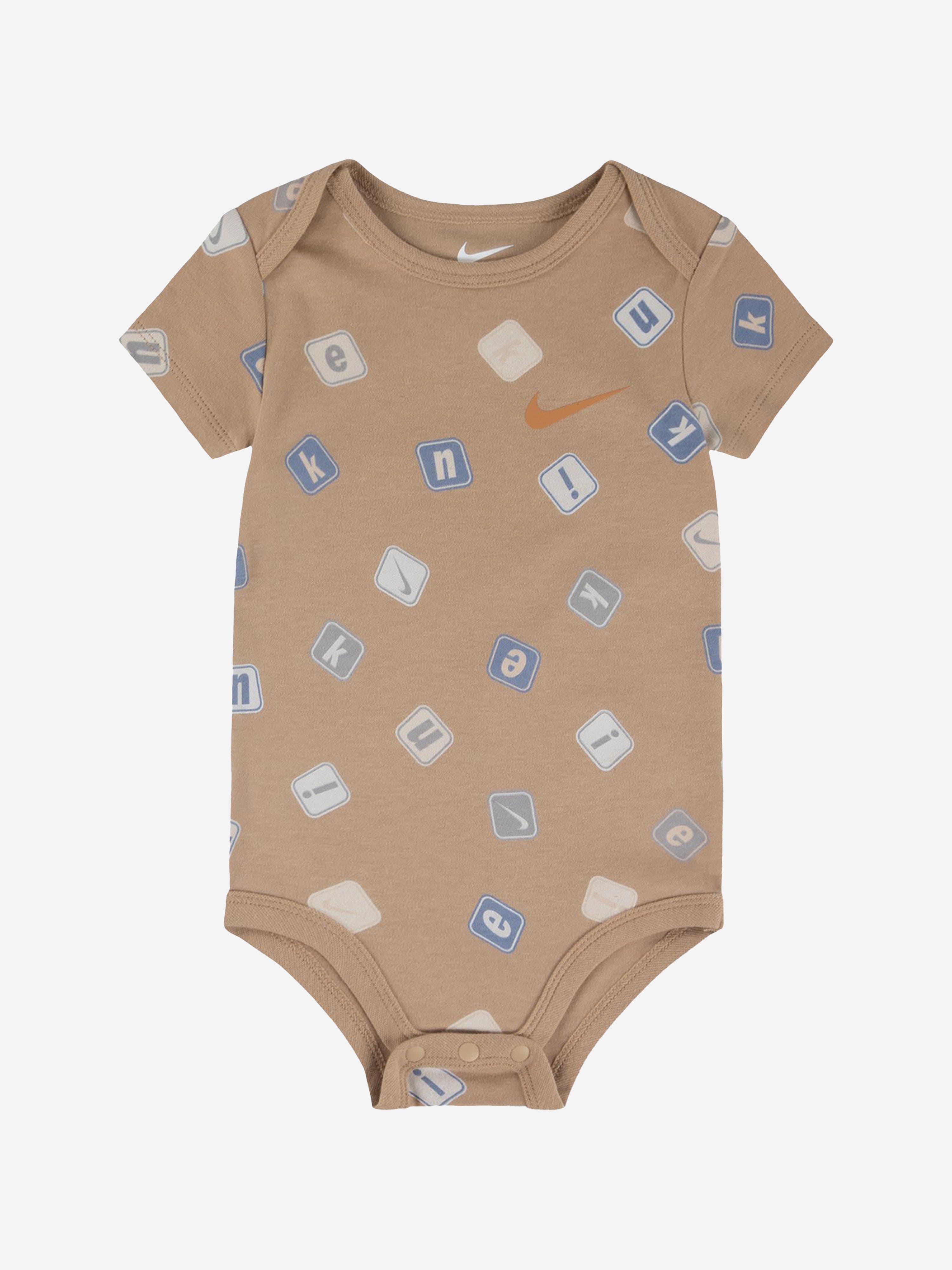 Nike Baby AOP Bodysuit And Leggings Set in Beige