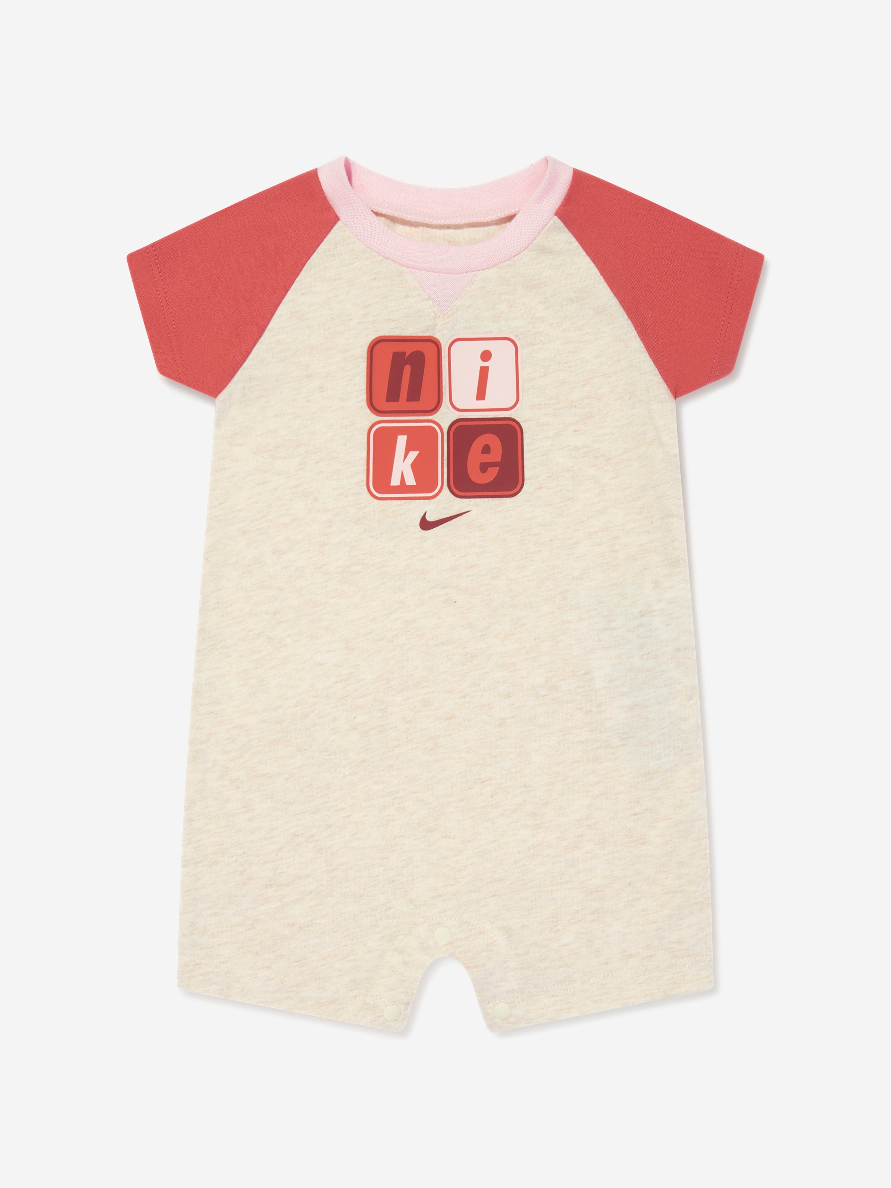 Nike Baby Logo Romper in Ivory