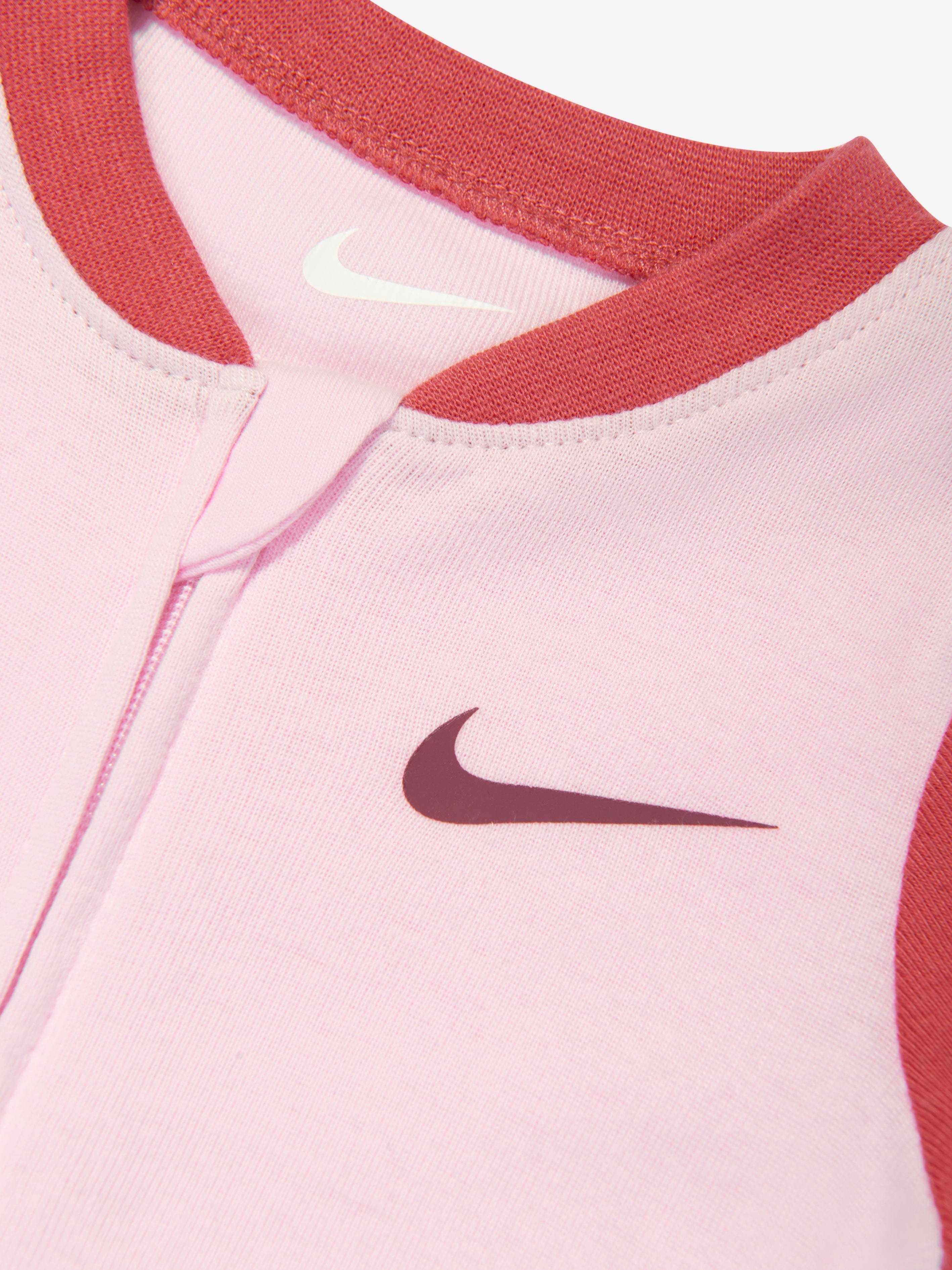 Nike Baby Girls Basic Logo Babygrow in Pink