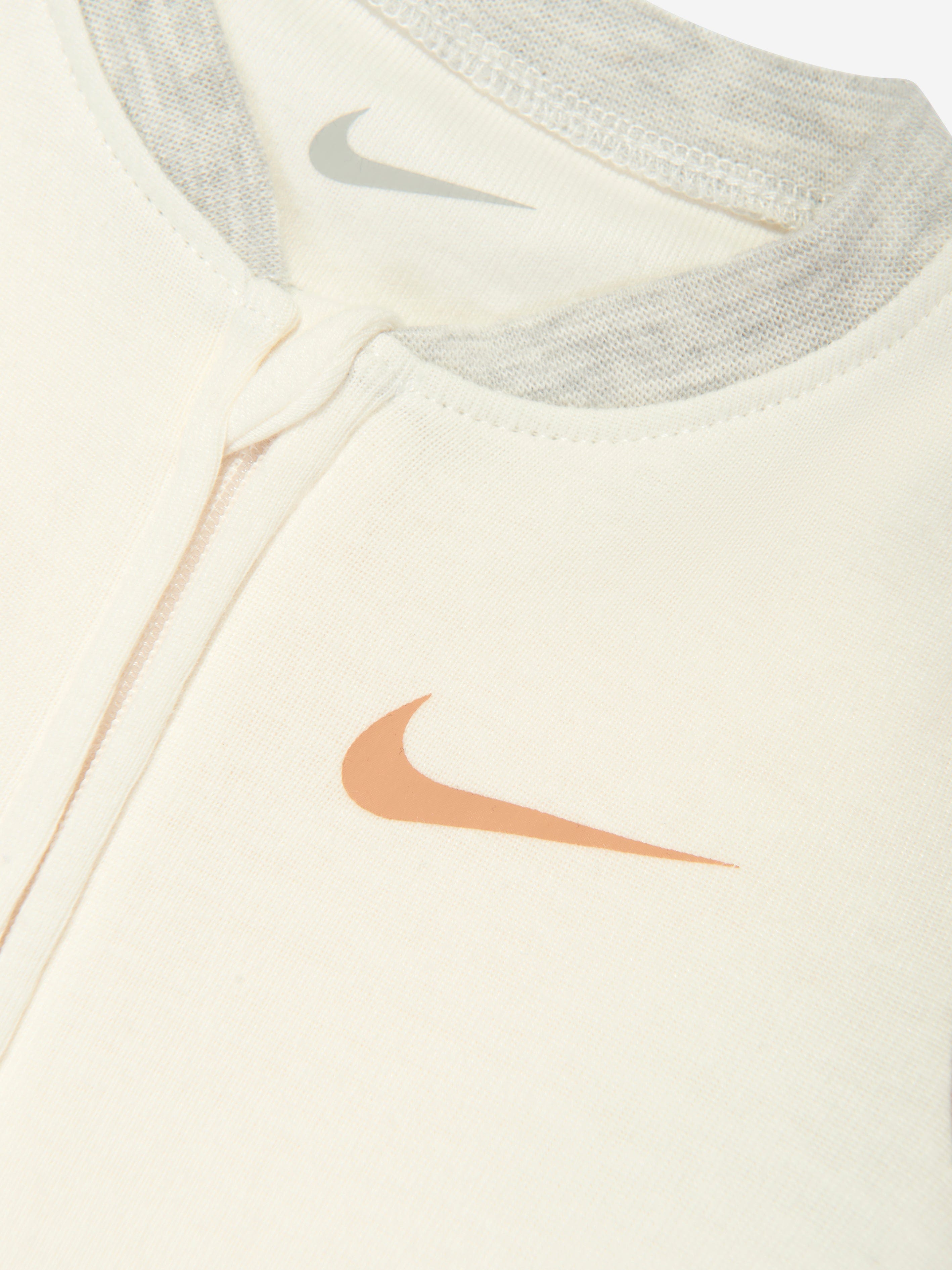 Nike Baby Basic Logo Babygrow in Ivory