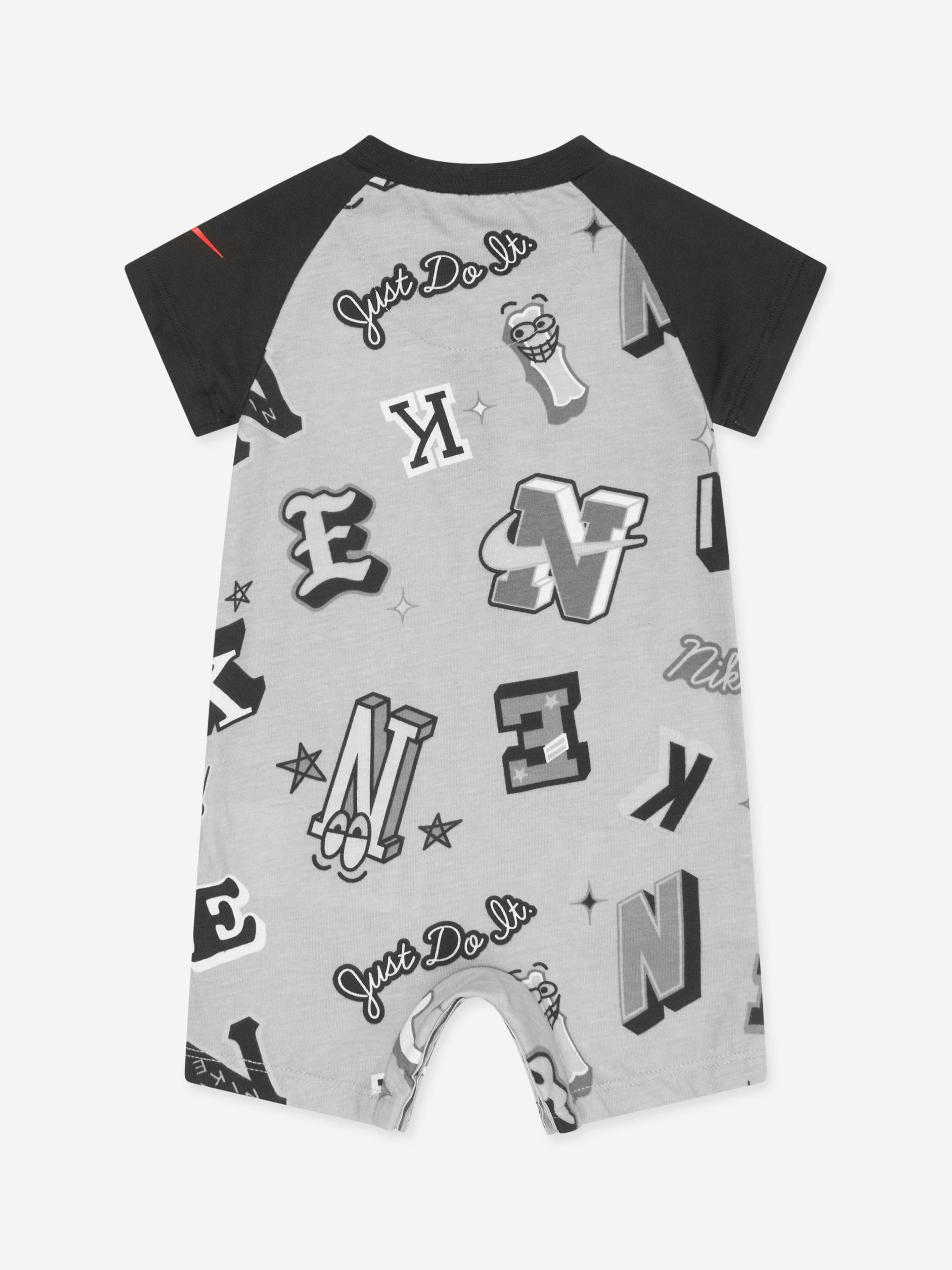 Nike Baby Boys NSW Gen AOP Romper in Grey