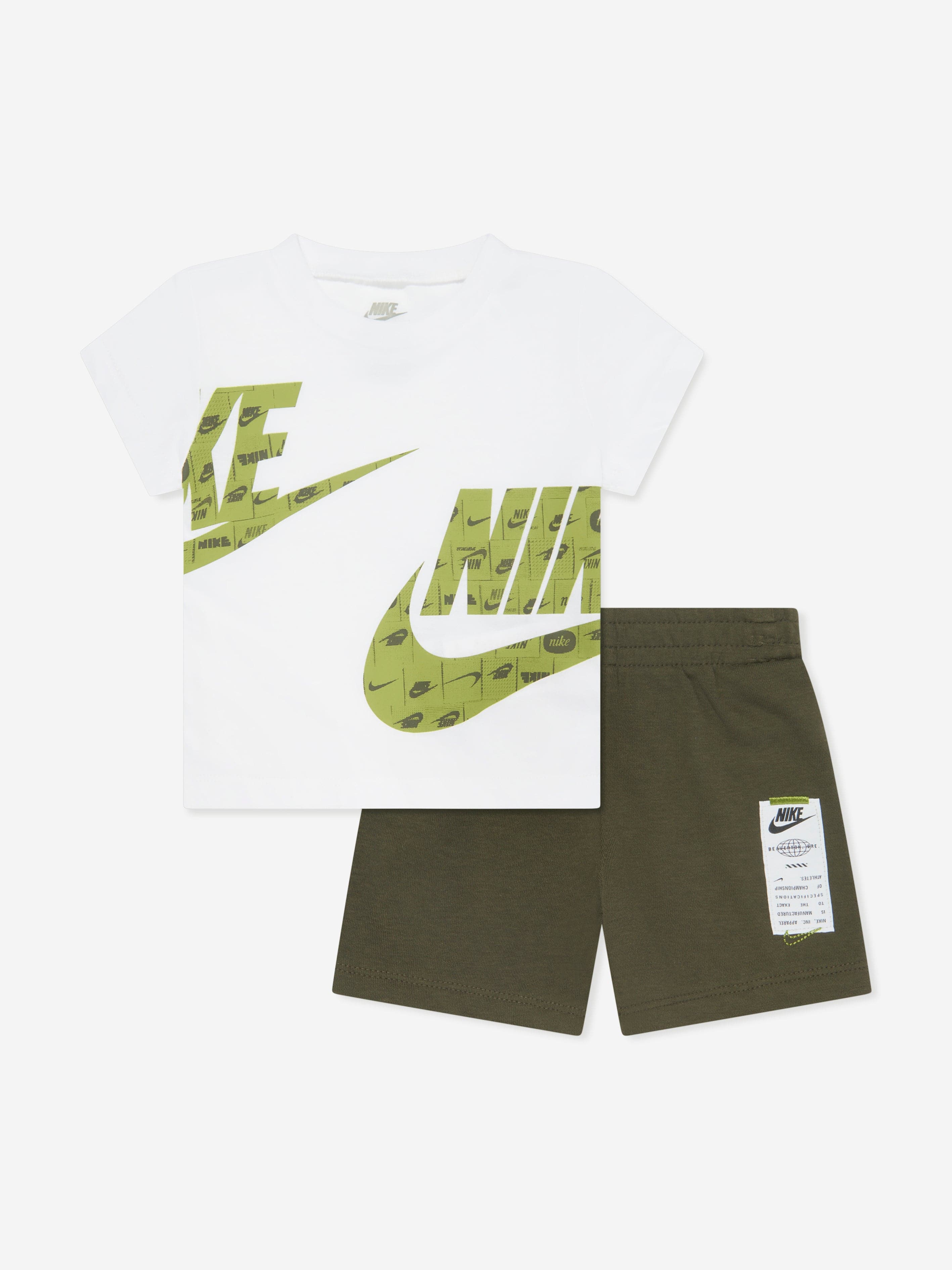 Nike Baby Boys NSW Club Logo Short Set in Green