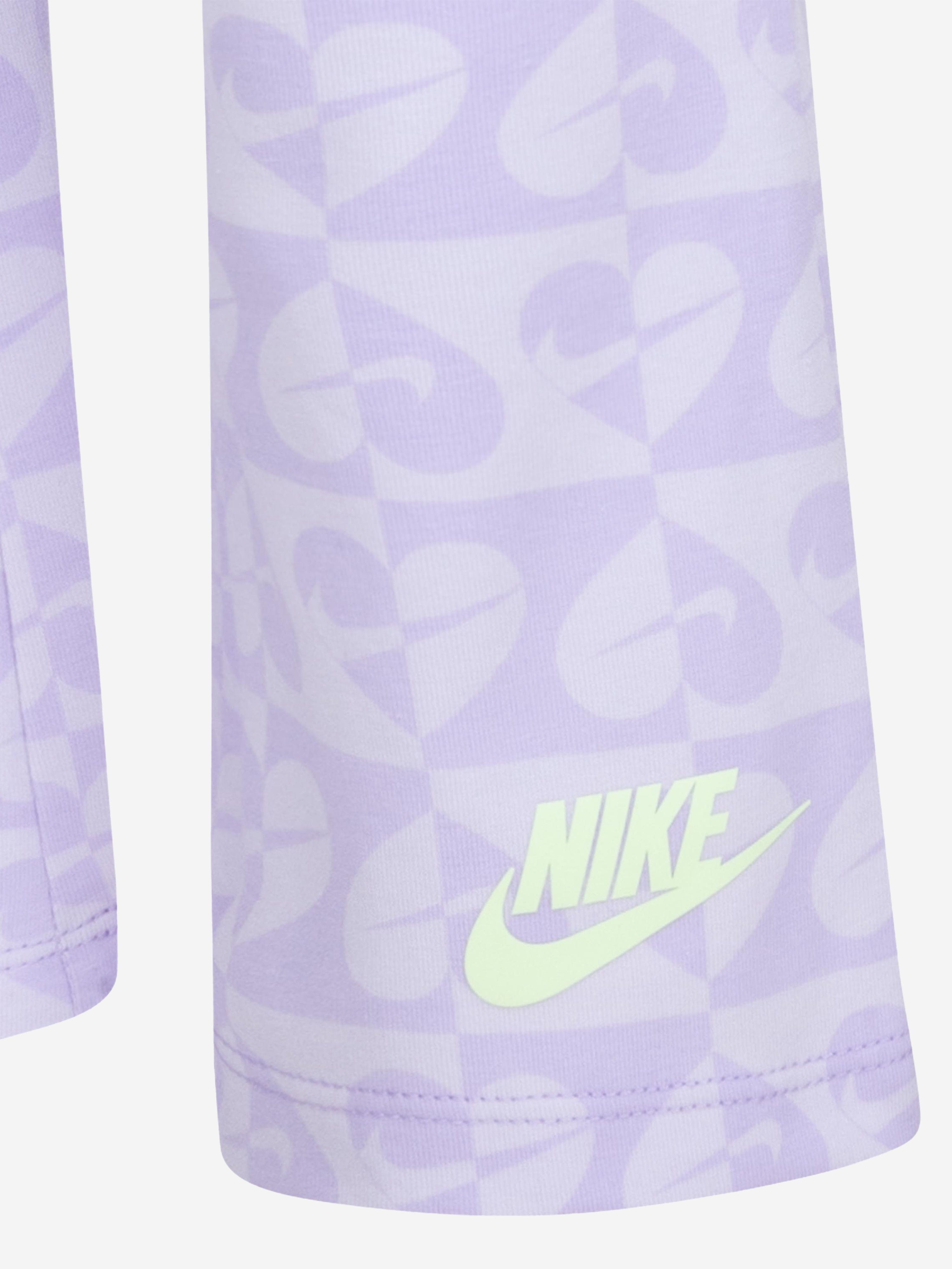 Nike Girls Sweet Swossh Flare Trouser Set in Purple