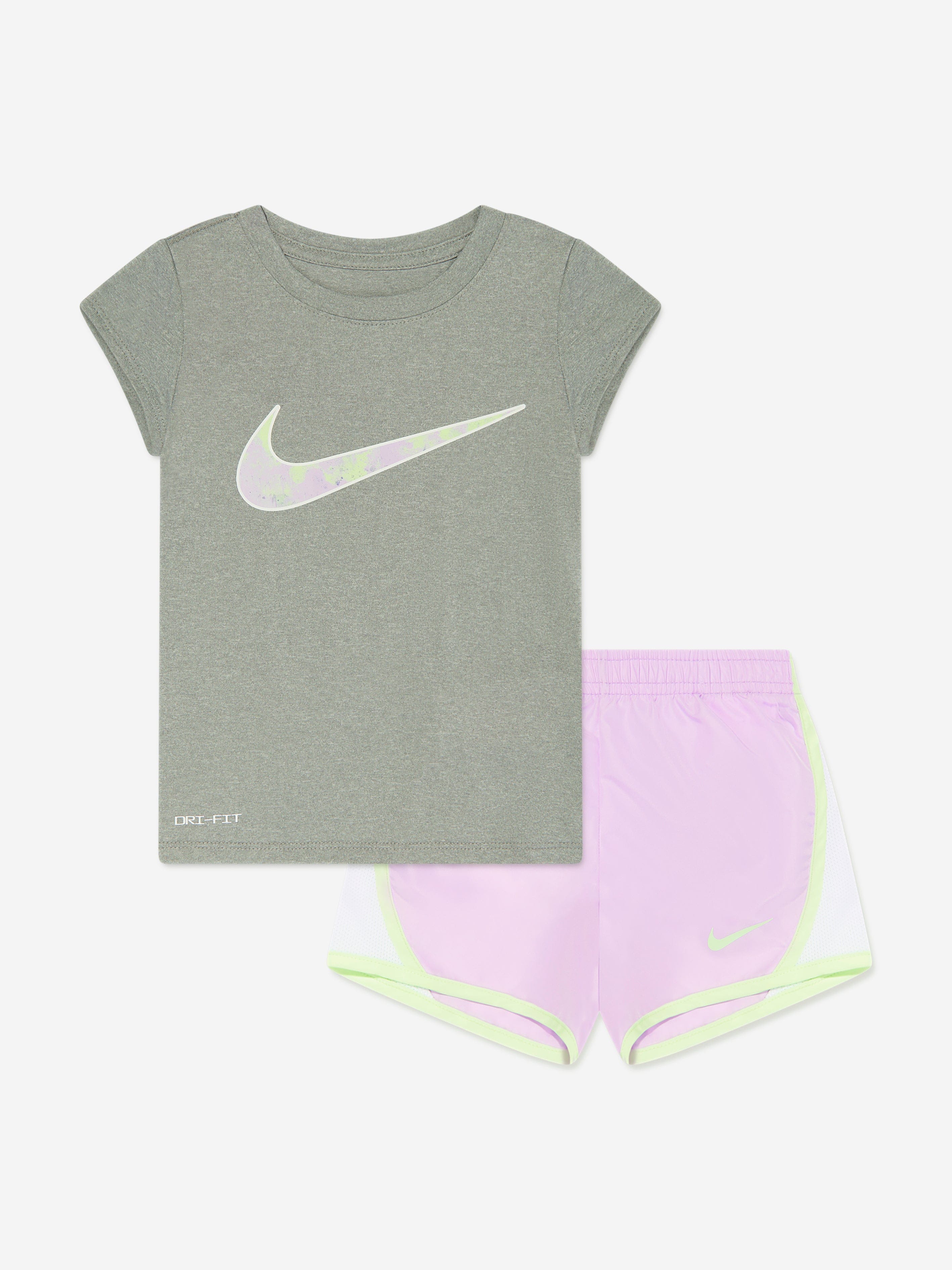 Nike Girls Printed Club Tempo Short Set in Purple