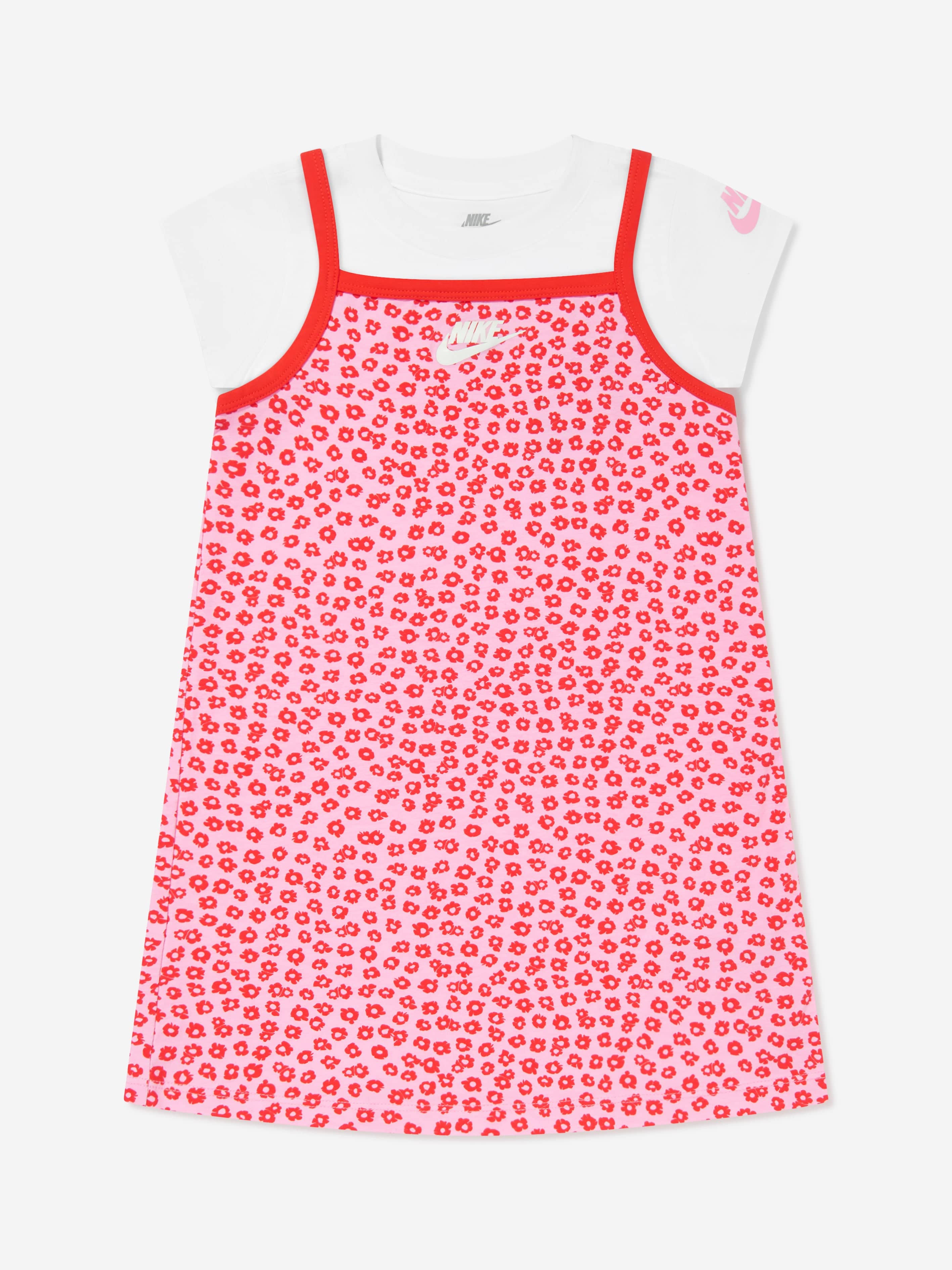 Nike Girls Floral Dress And T-Shirt Set in Pink