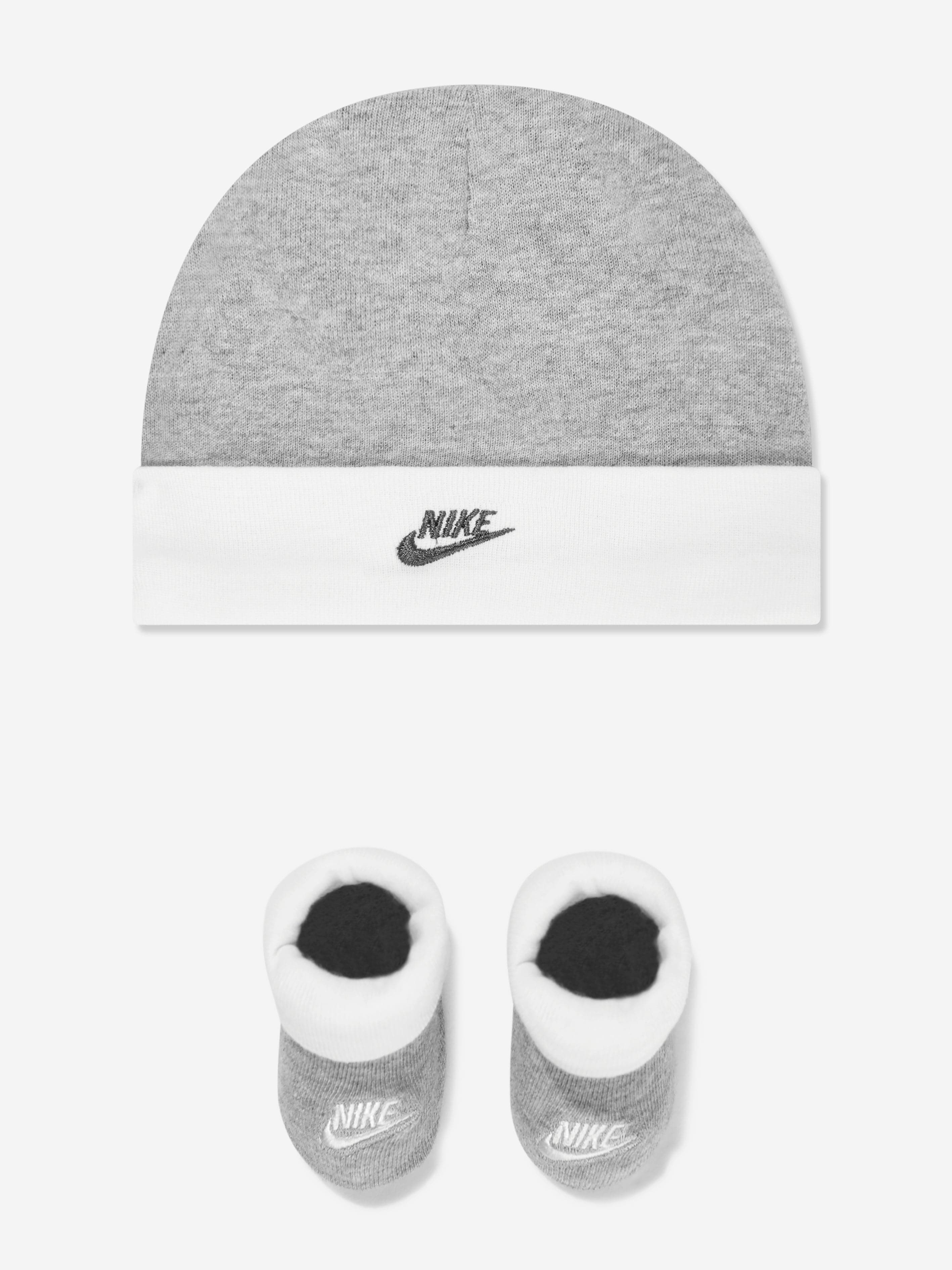 Nike Baby Boys Futura Hat and Bootie Set in Grey