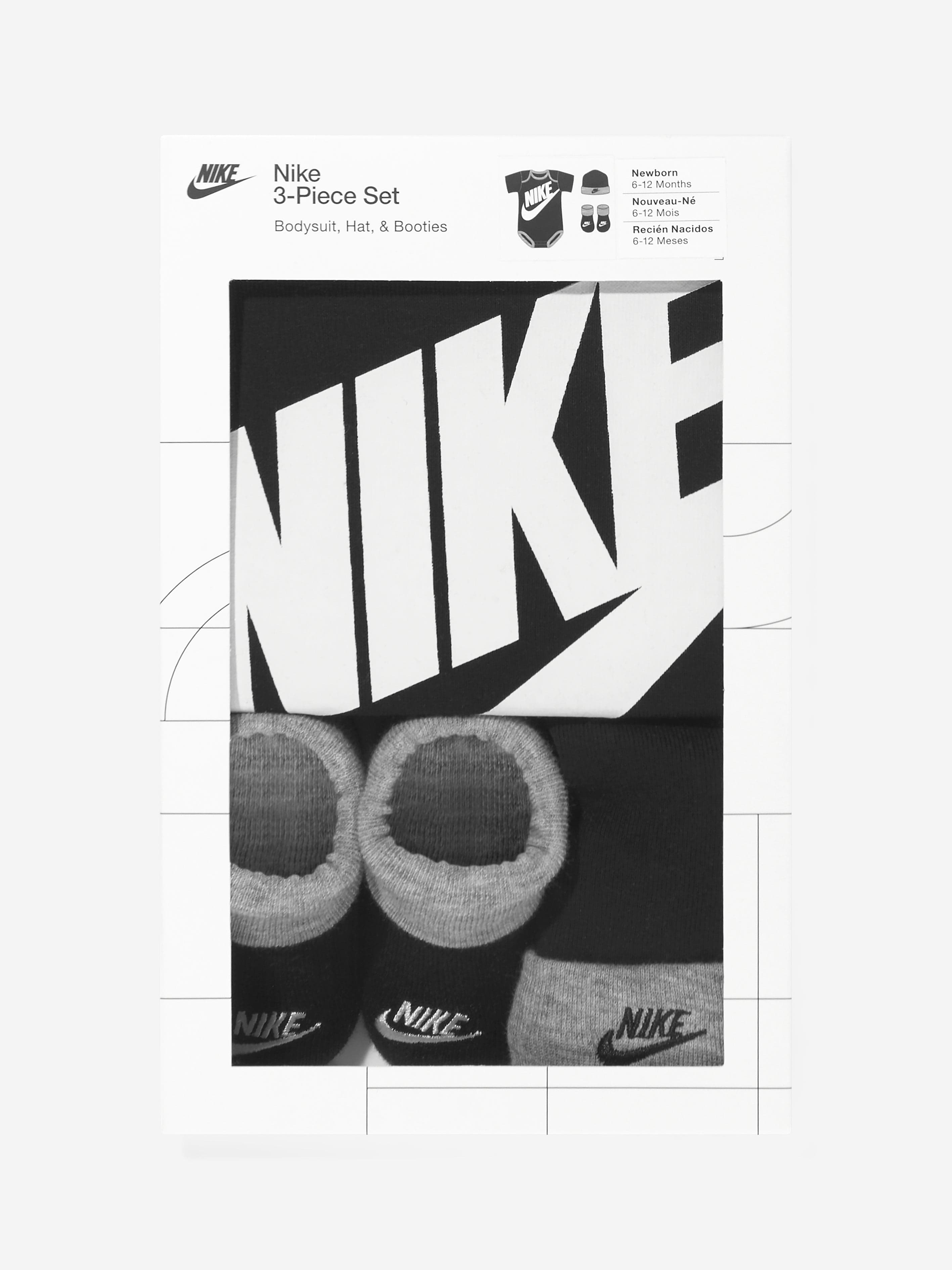 Nike Baby Boys Futura Logo Bodysuit Set in Black