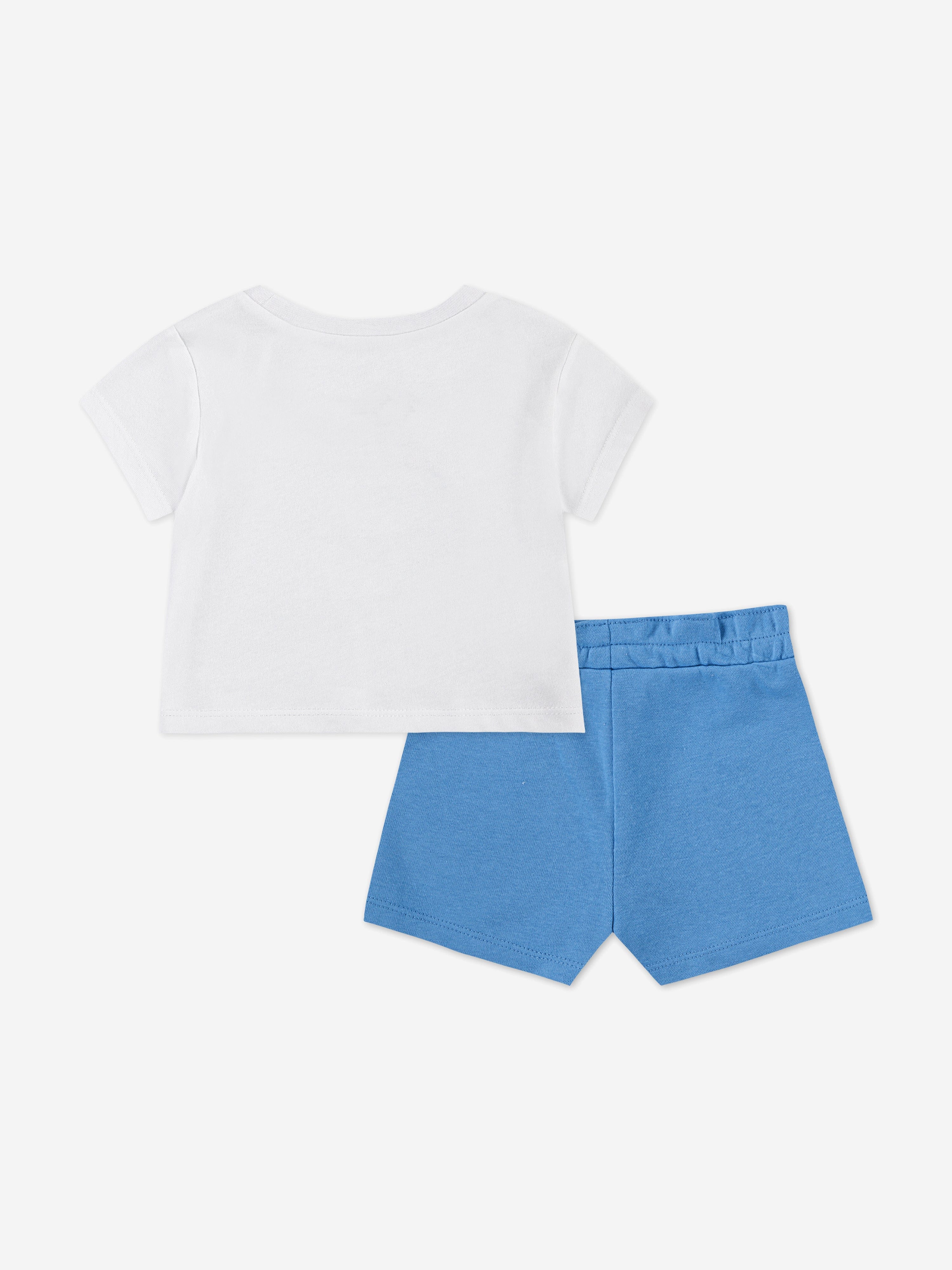 Nike Girls Jersey and French Terry Short Set in White