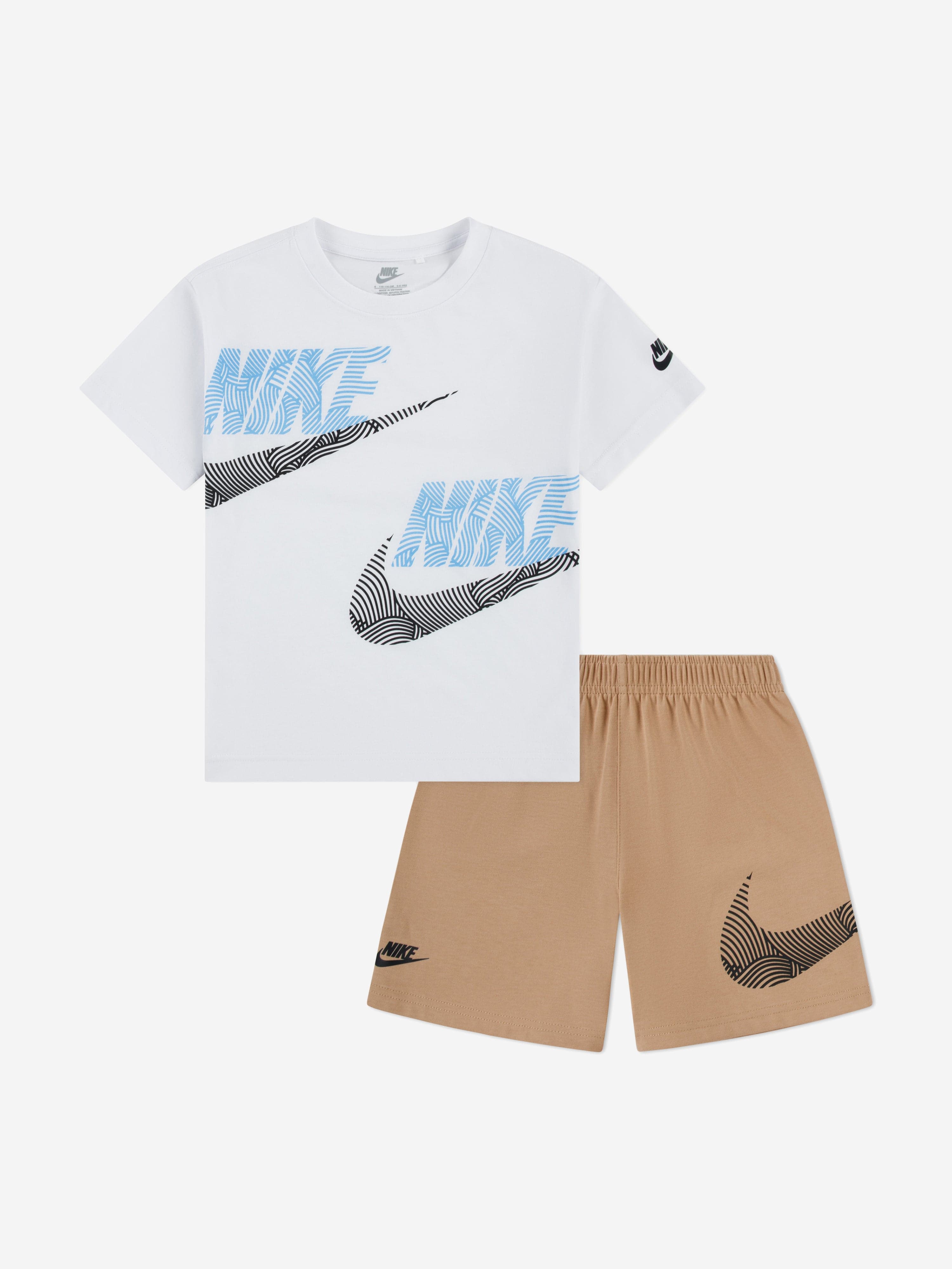 Nike Boys NSW Relaxed Short Set in Beige