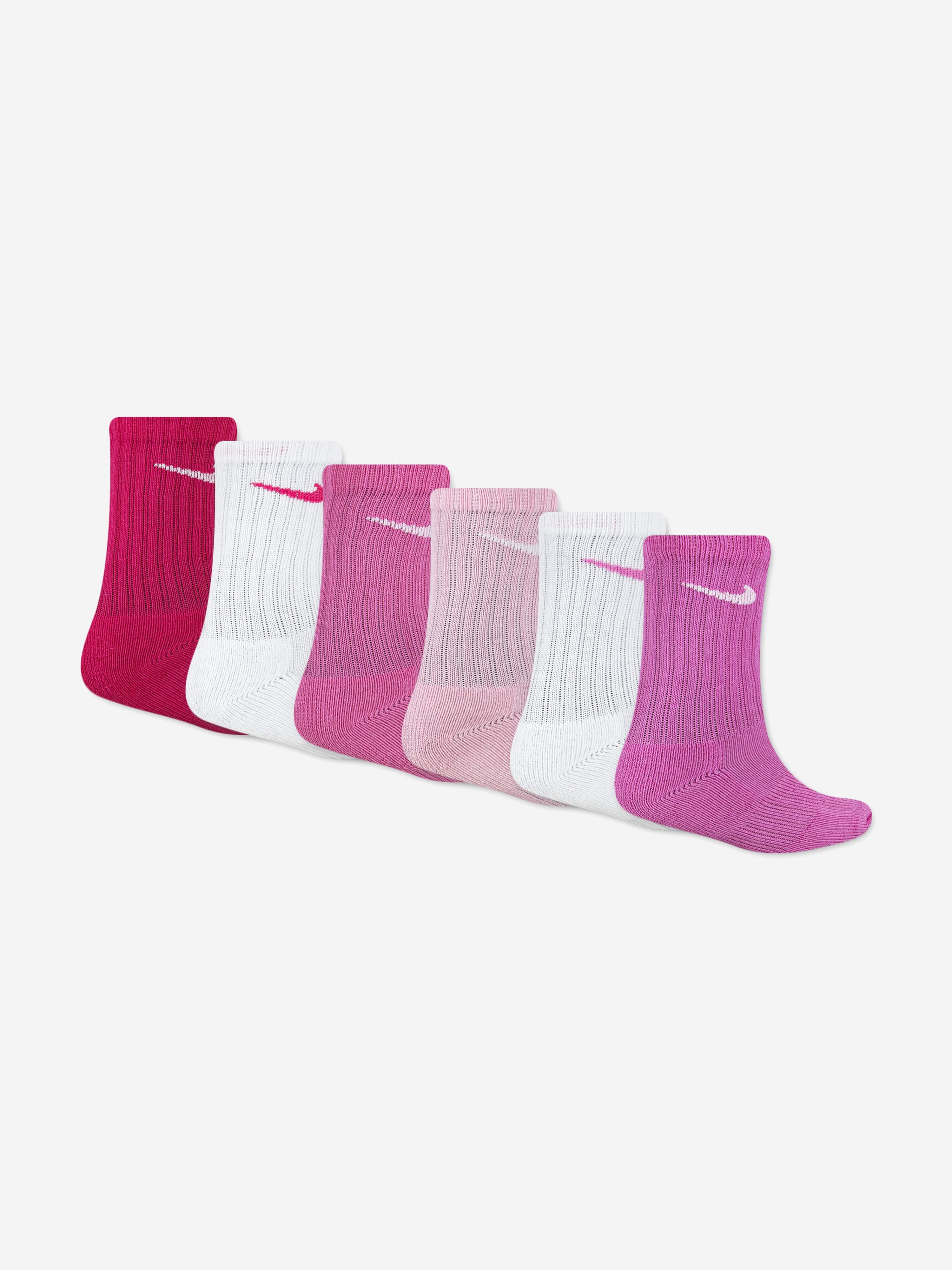 Nike Girls DF Performance Basic Crew Socks Set in Pink