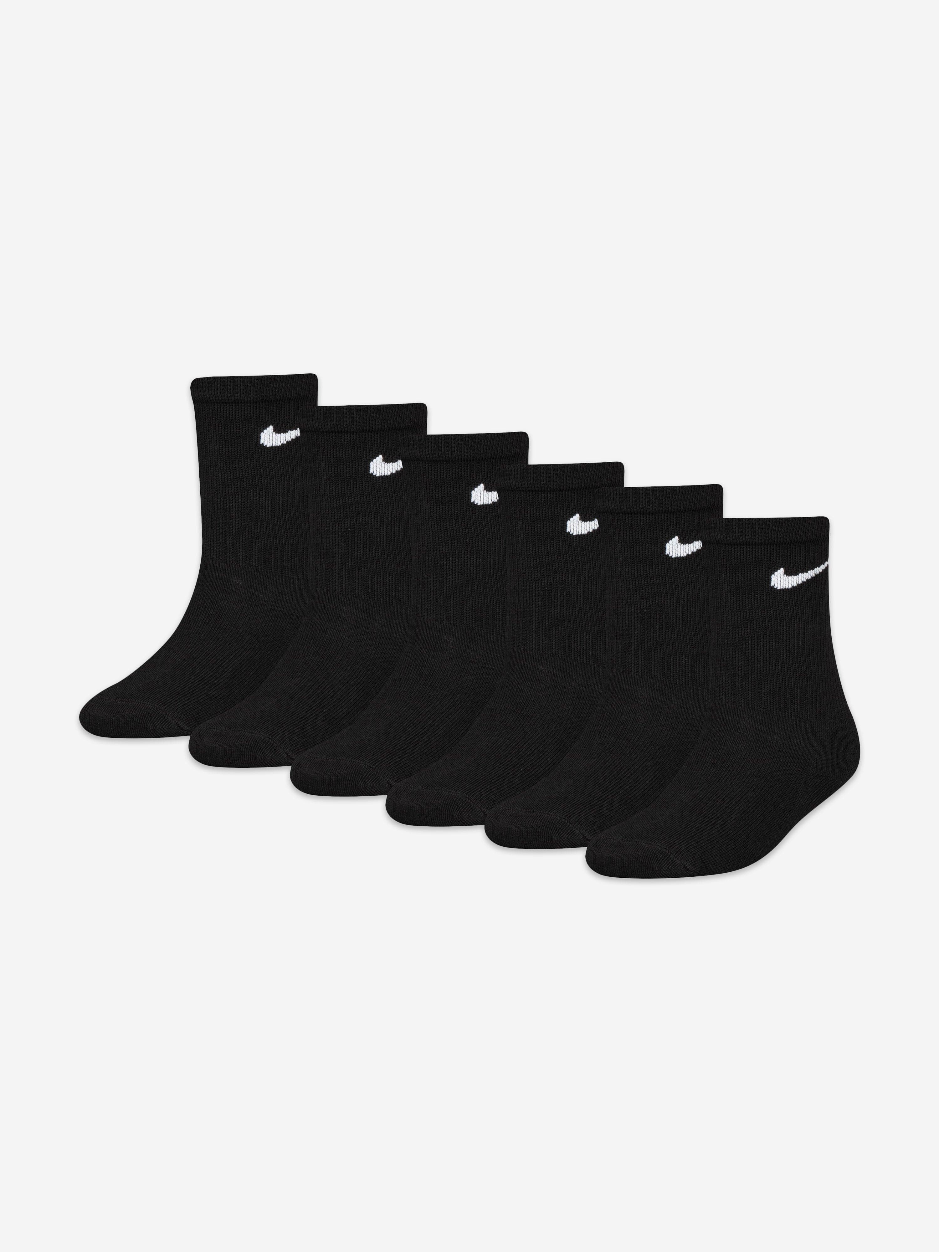 Nike Boys Basic 6 Pack Socks Set in Black