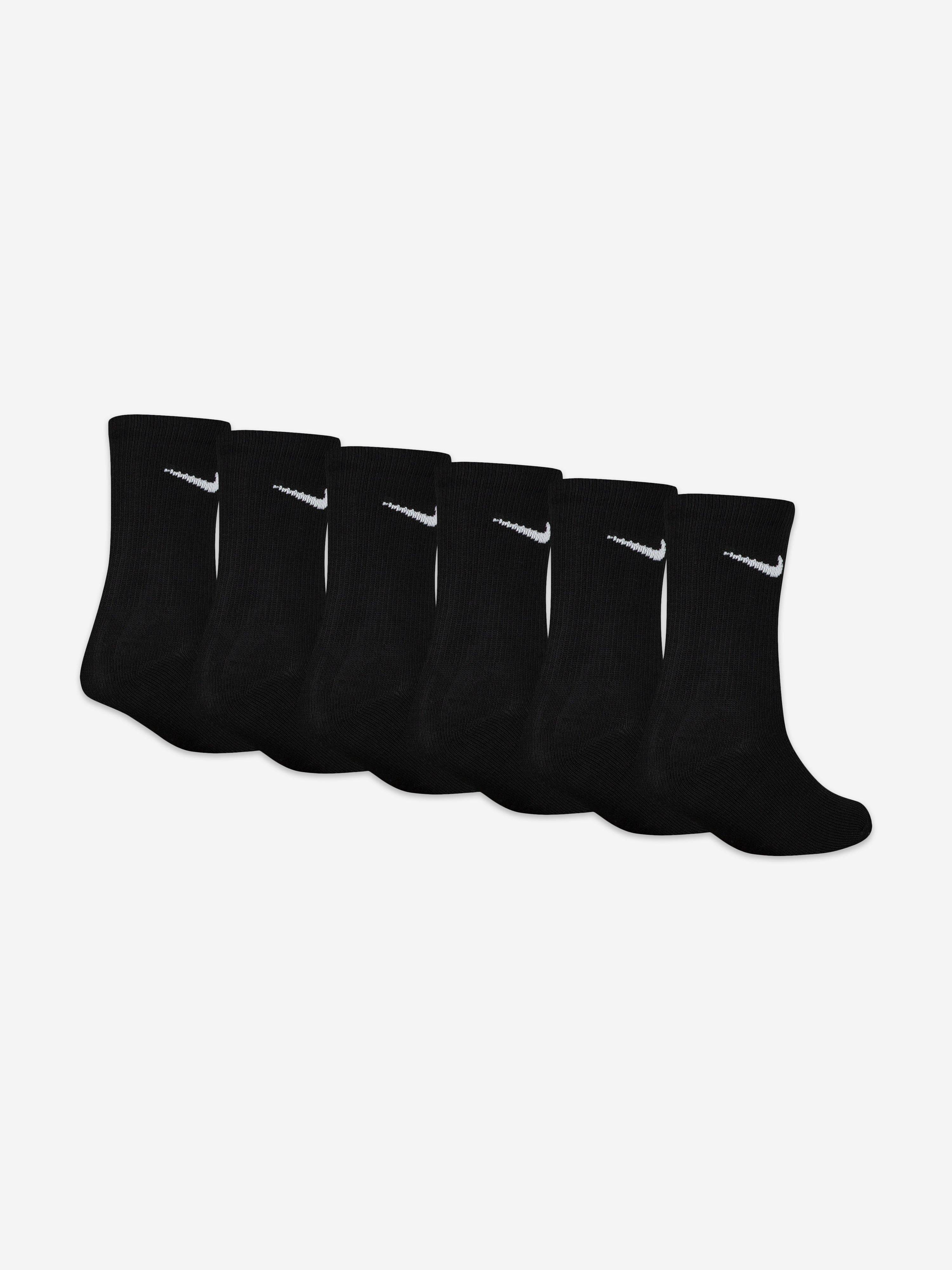 Nike Boys Basic 6 Pack Socks Set in Black