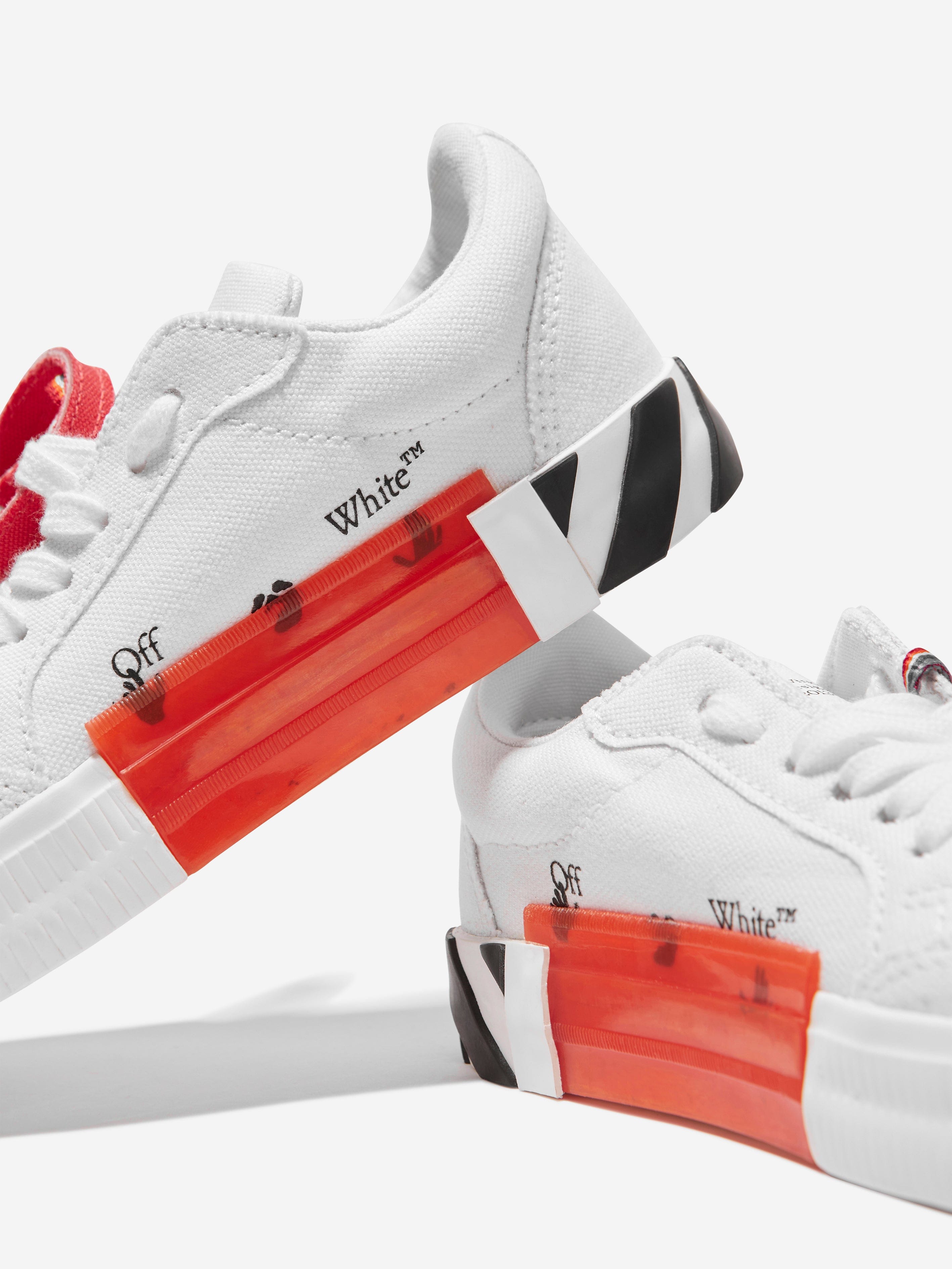 Off-White Boys Vulcanized Lace Up Trainers in White