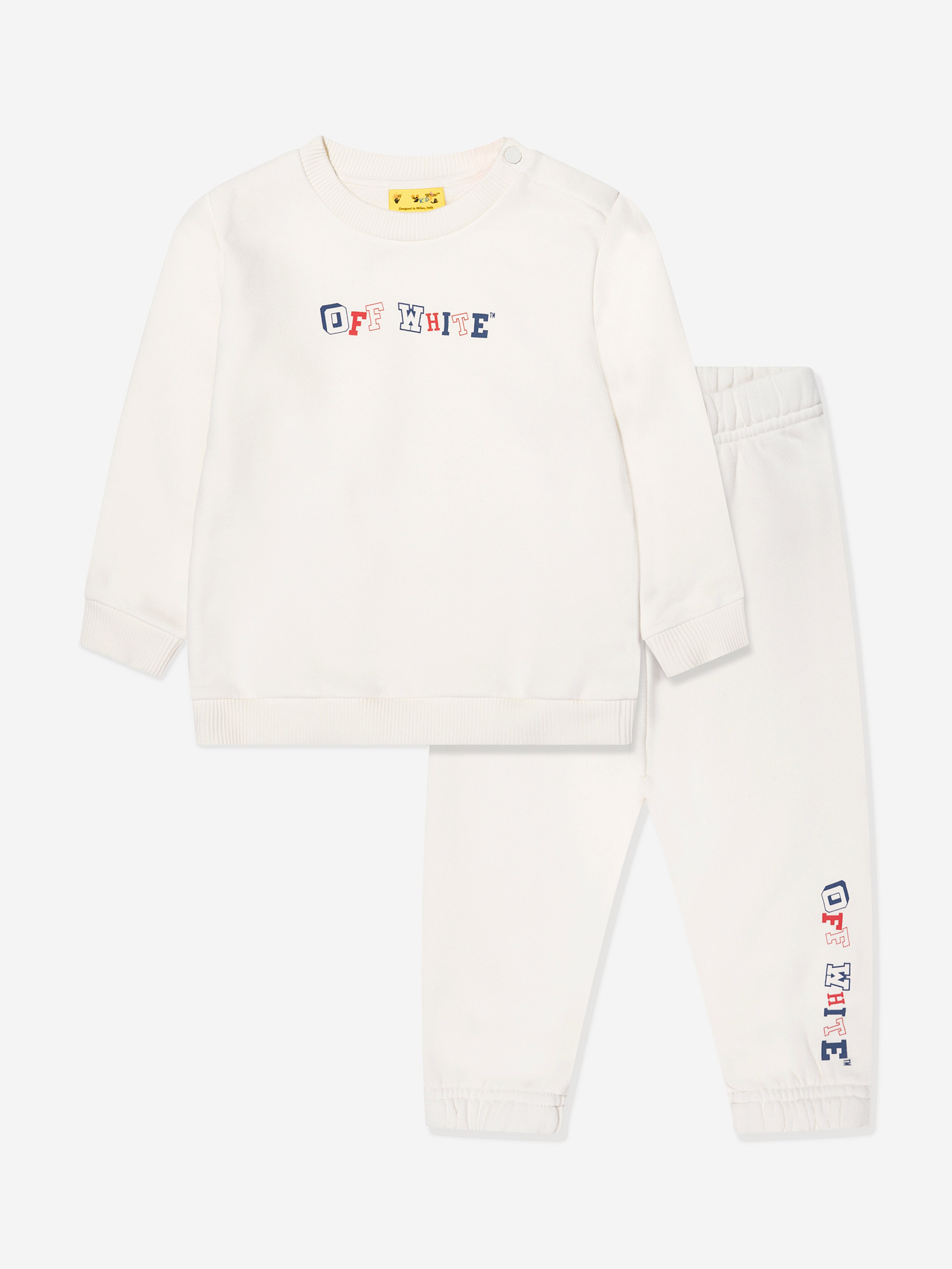 Off-White Baby Boys Letters Logo Tracksuit in Ivory