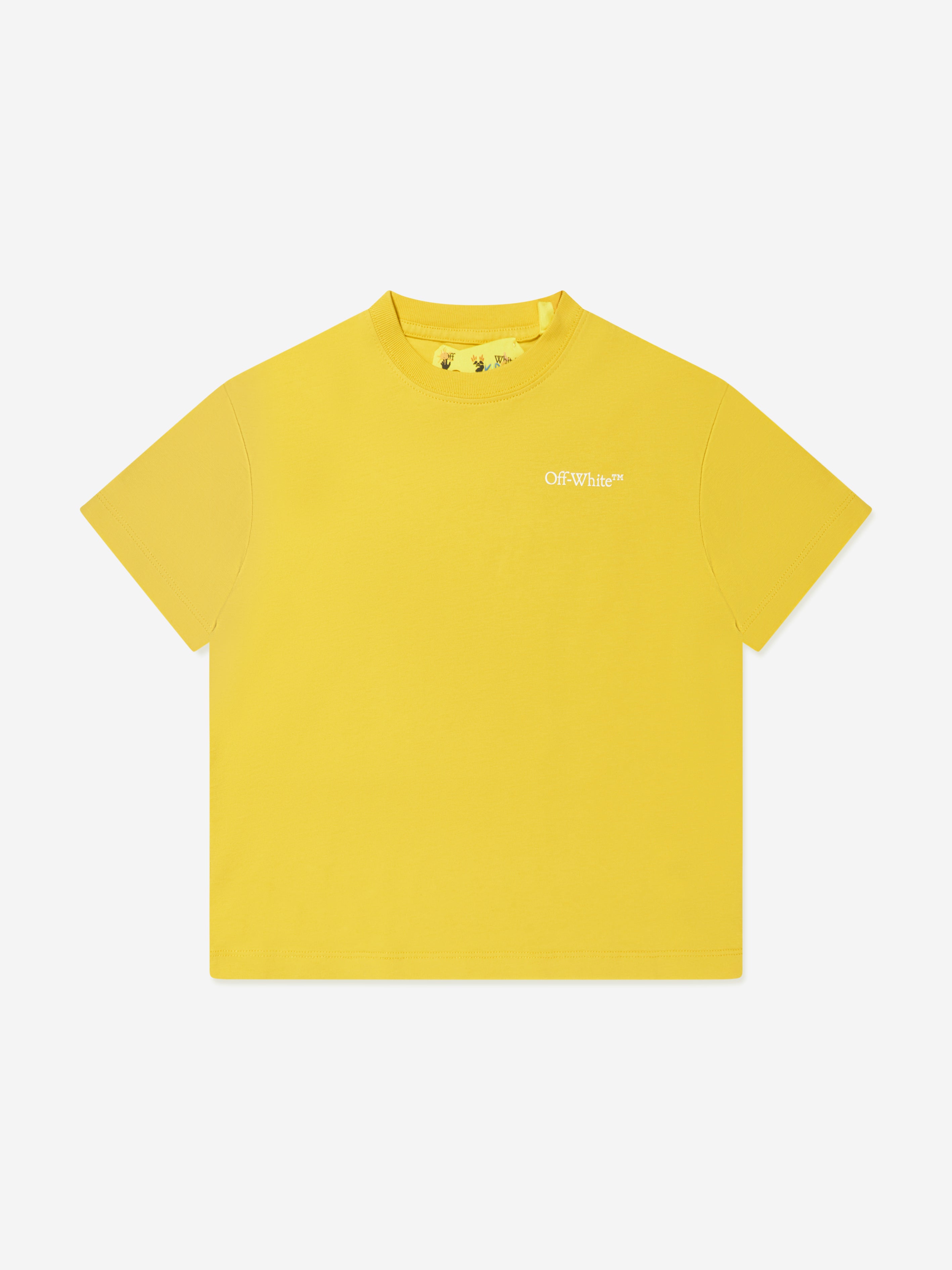 Off-White Boys Classic Arrow Tab T-Shirt in Yellow