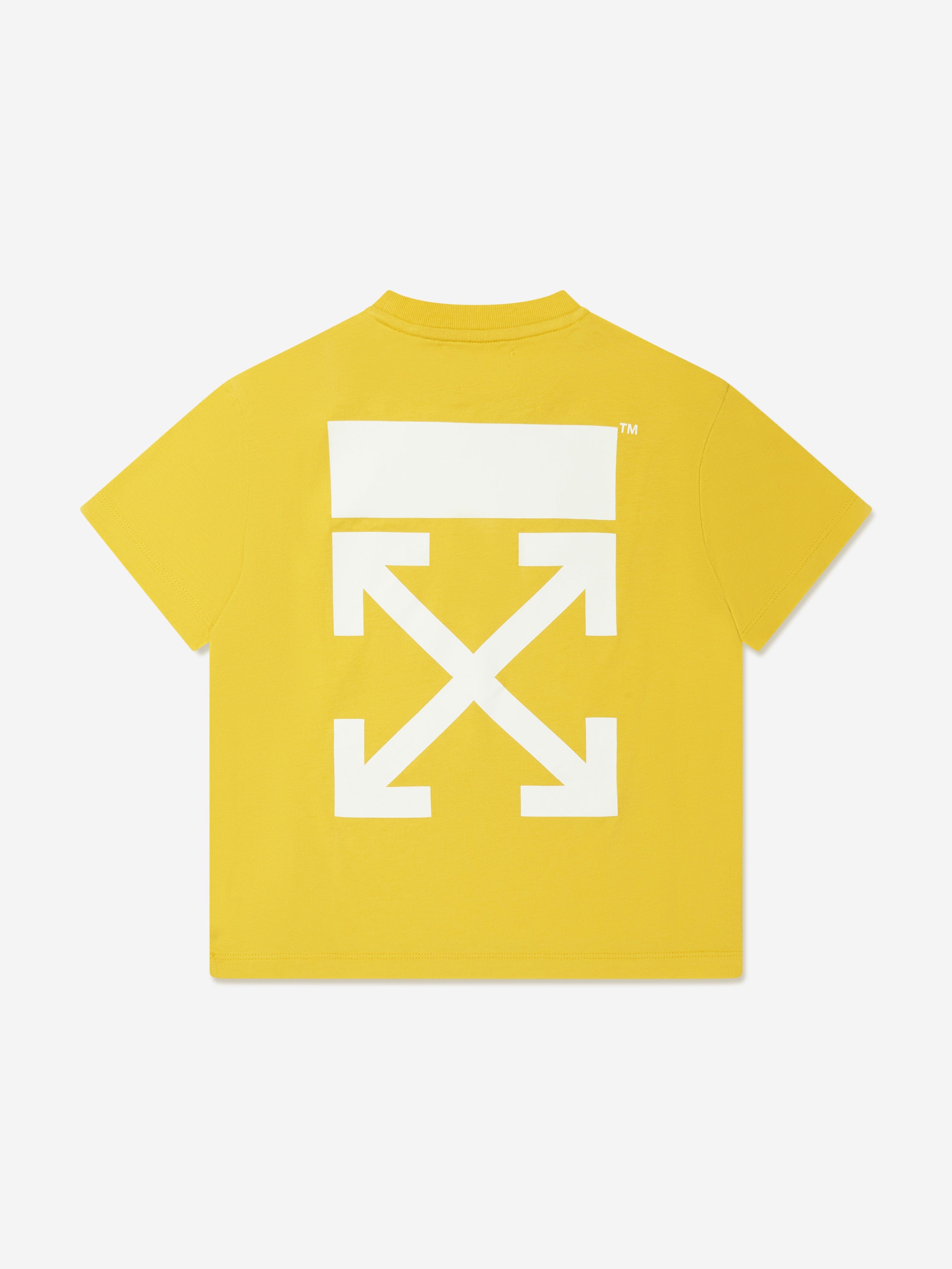 Off-White Boys Classic Arrow Tab T-Shirt in Yellow