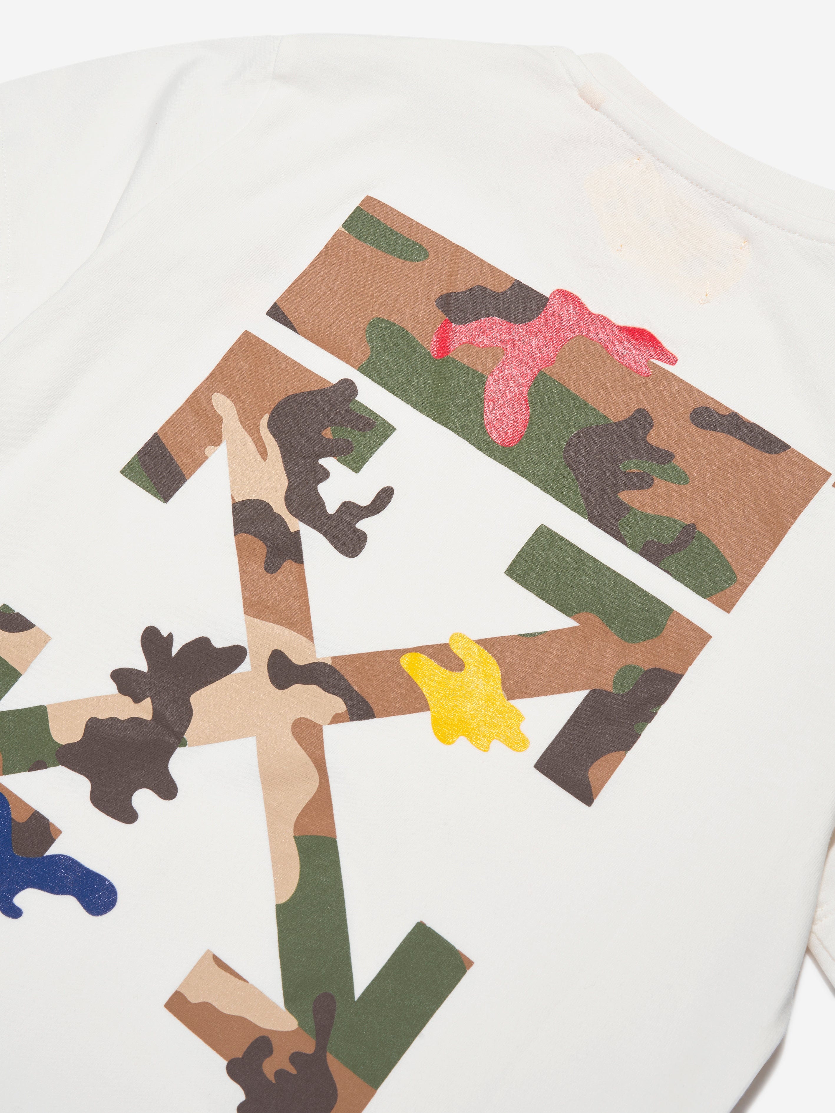 Off-White Boys Arrow Camouflage T-Shirt in White