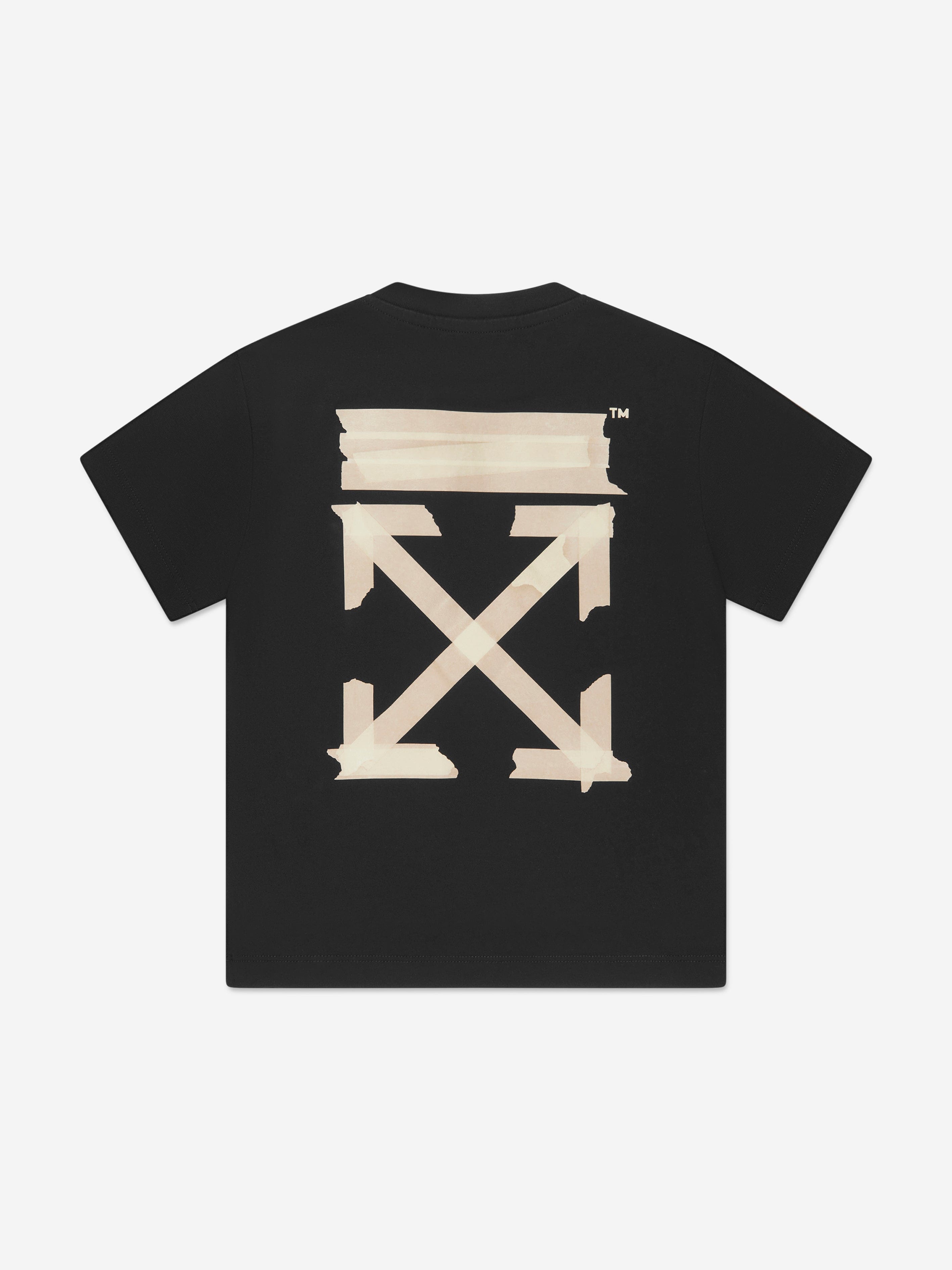 Off-White Boys Paper Tape Arrow T-Shirt in Black