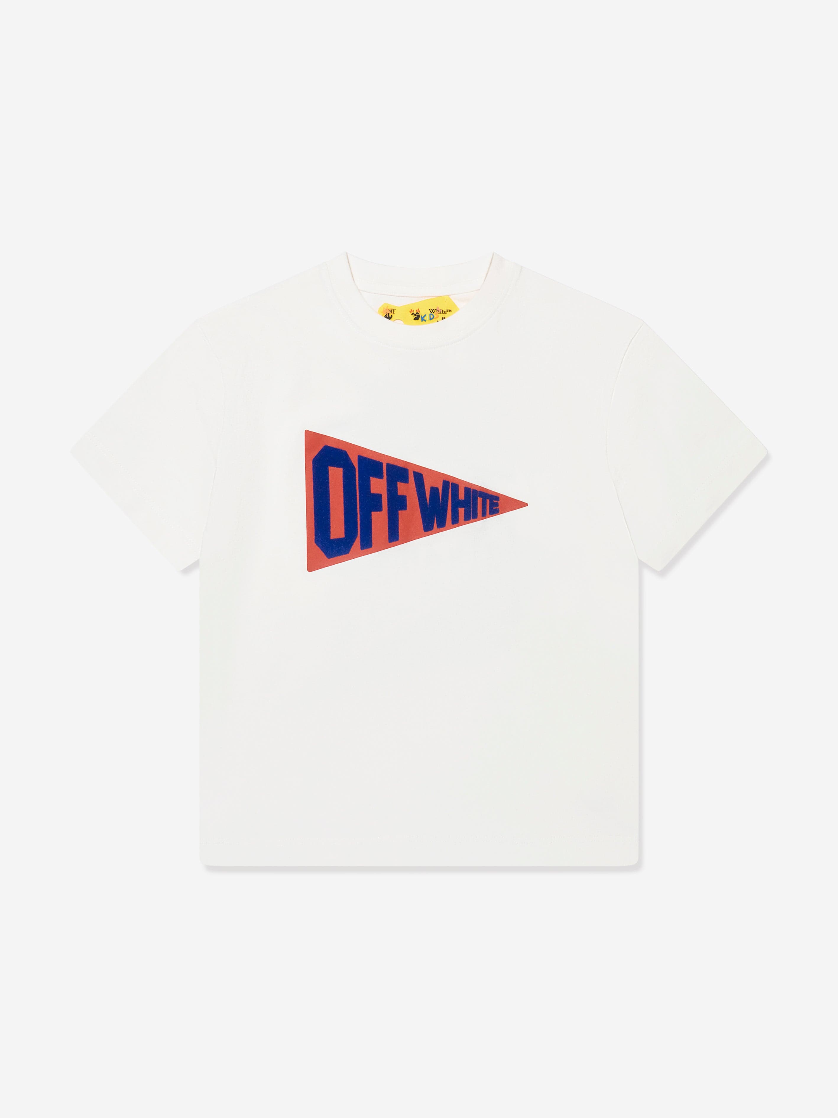 Off-White Boys Flags Logo T-Shirt in White