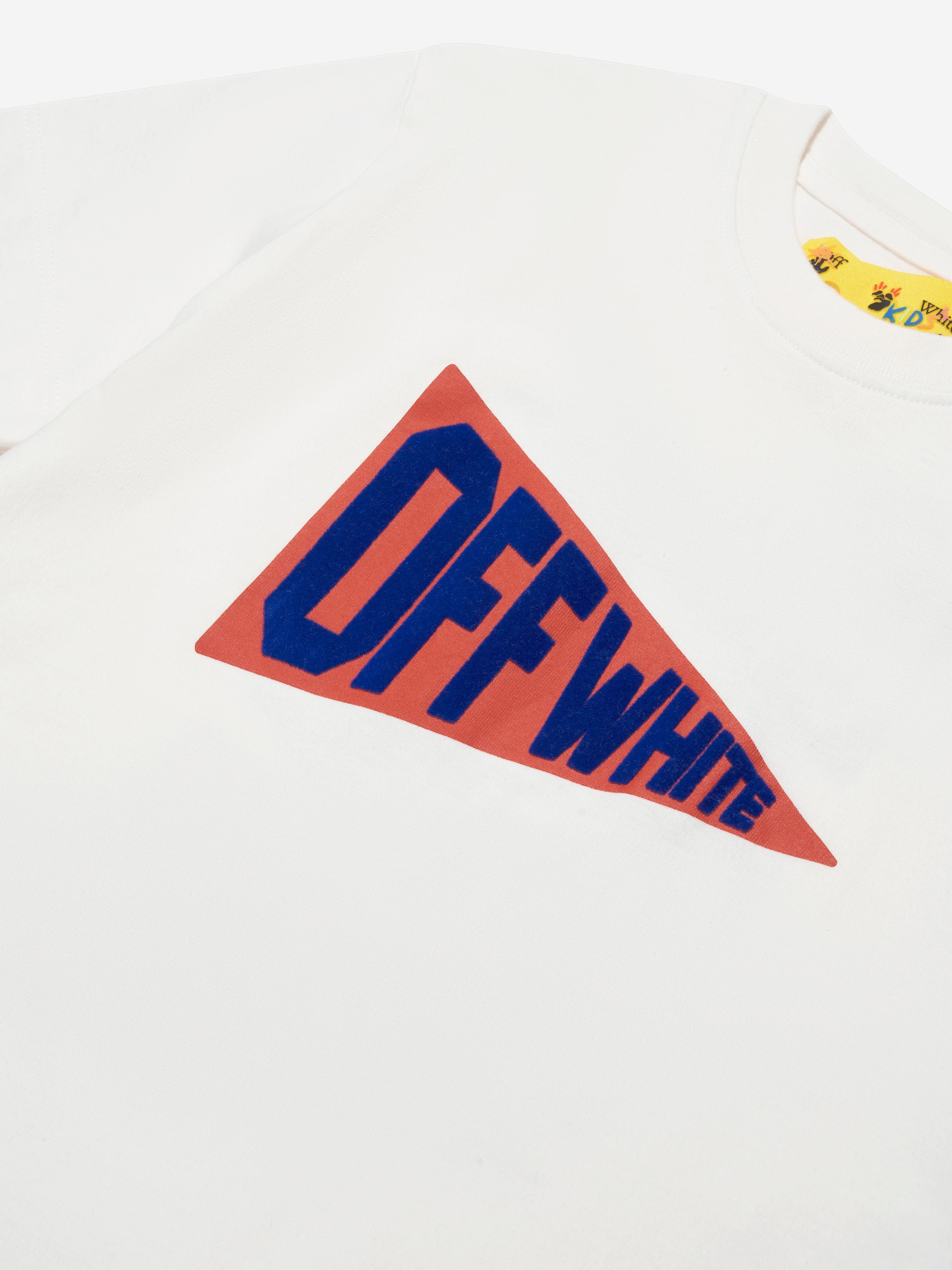 Off-White Boys Flags Logo T-Shirt in White