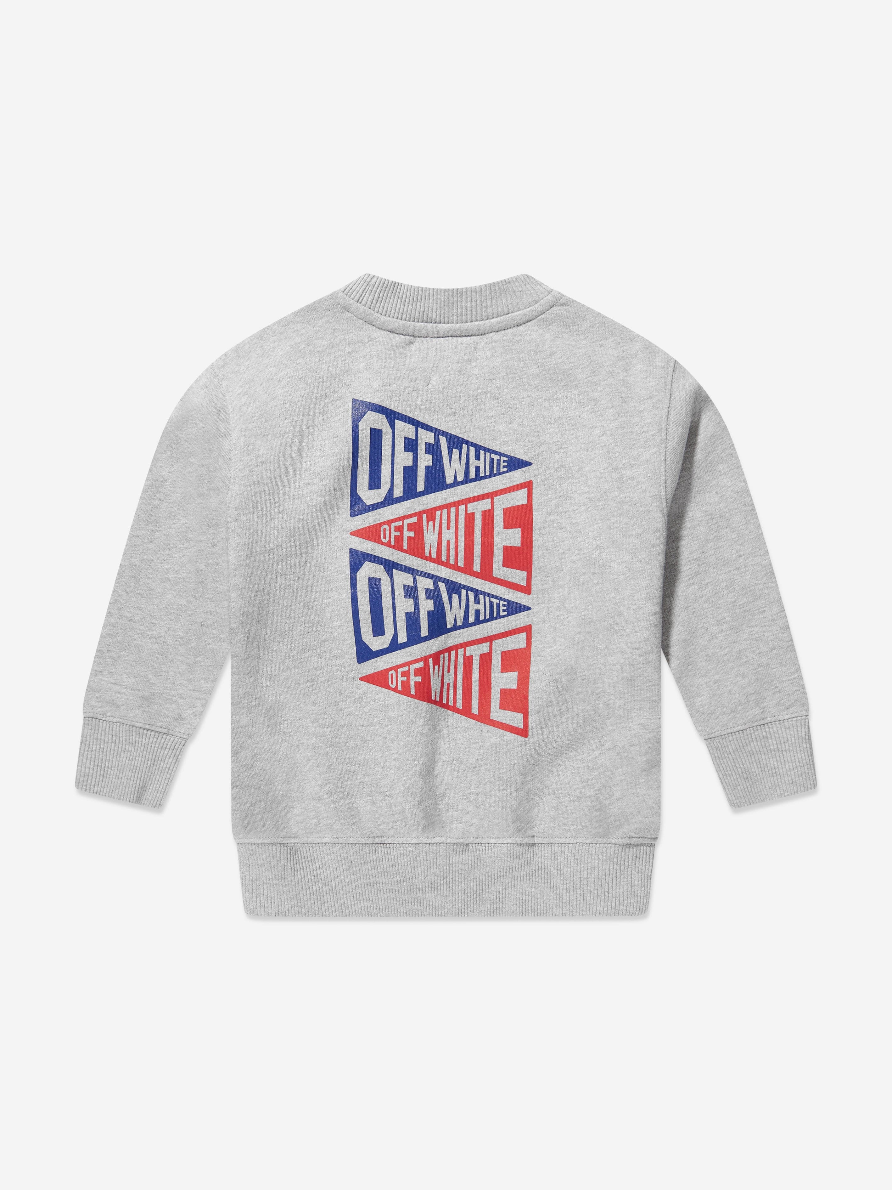 Off-White Boys Logo Flags Sweatshirt in Grey