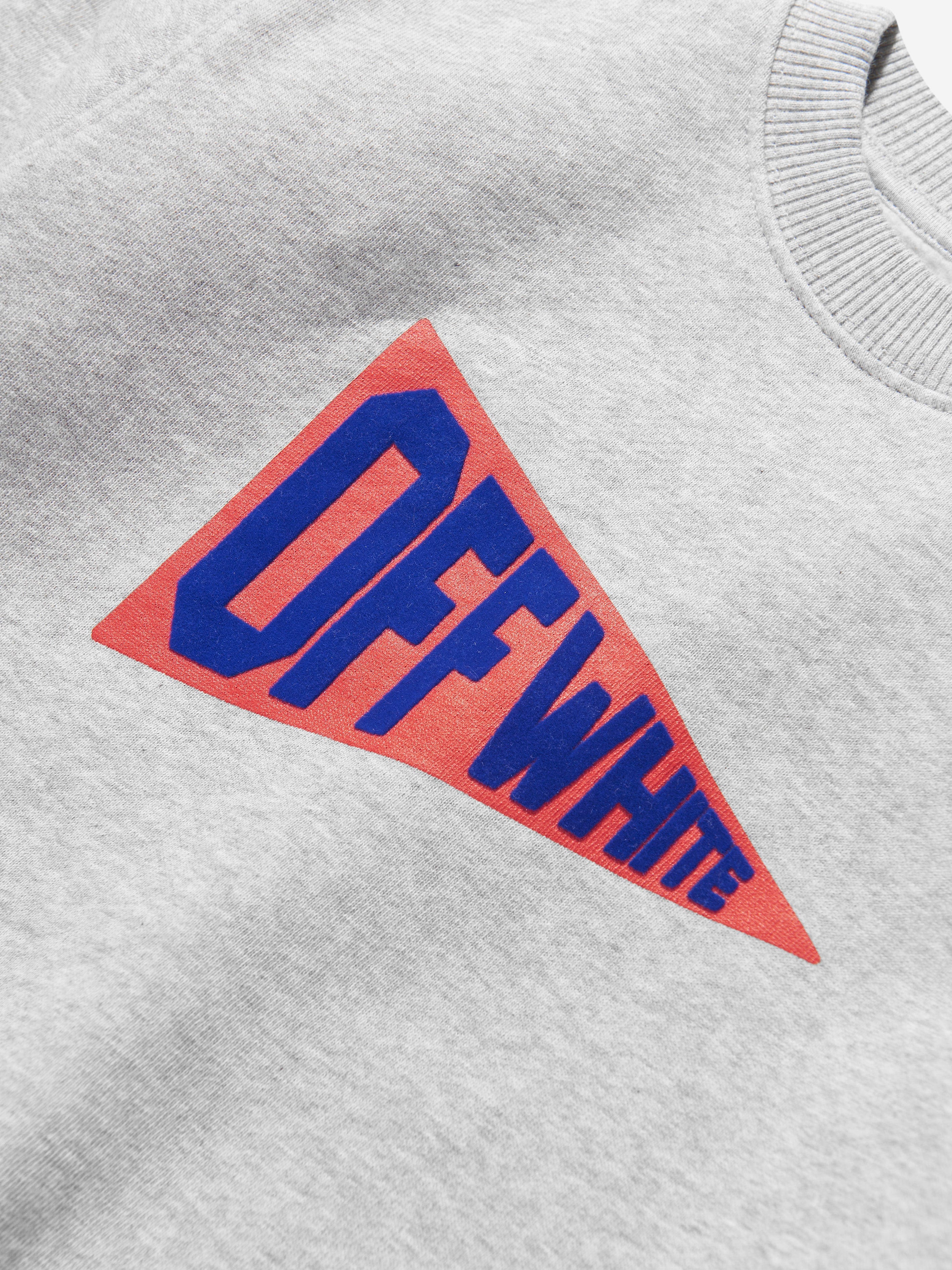 Off-White Boys Logo Flags Sweatshirt in Grey