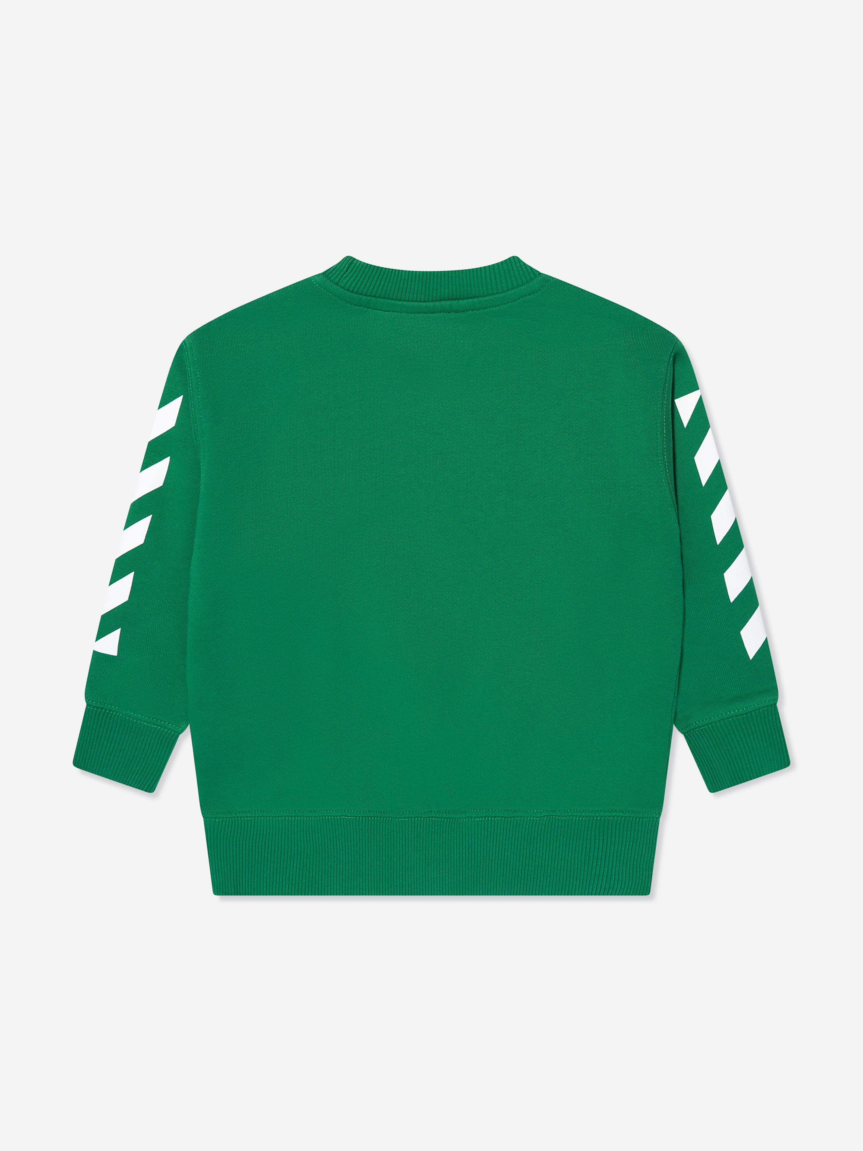 Off-White Boys Off Stamp Sweatshirt in Green