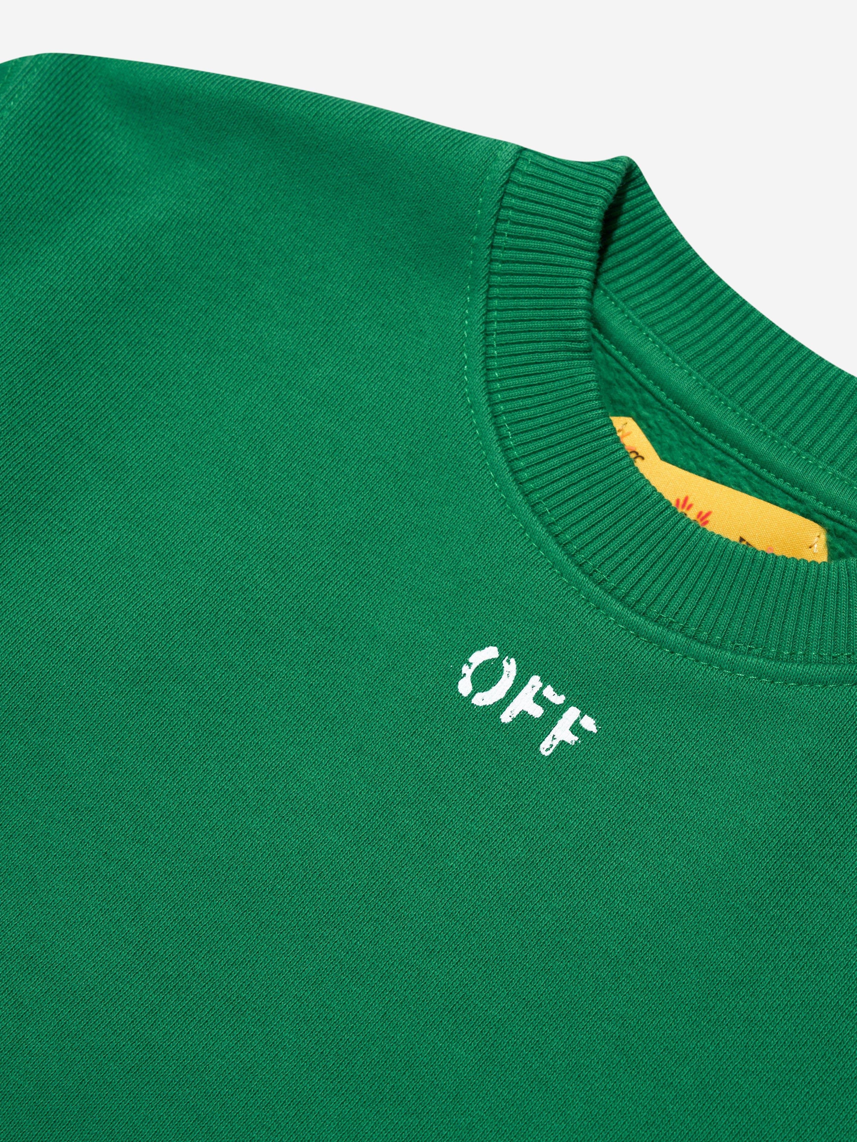 Off-White Boys Off Stamp Sweatshirt in Green