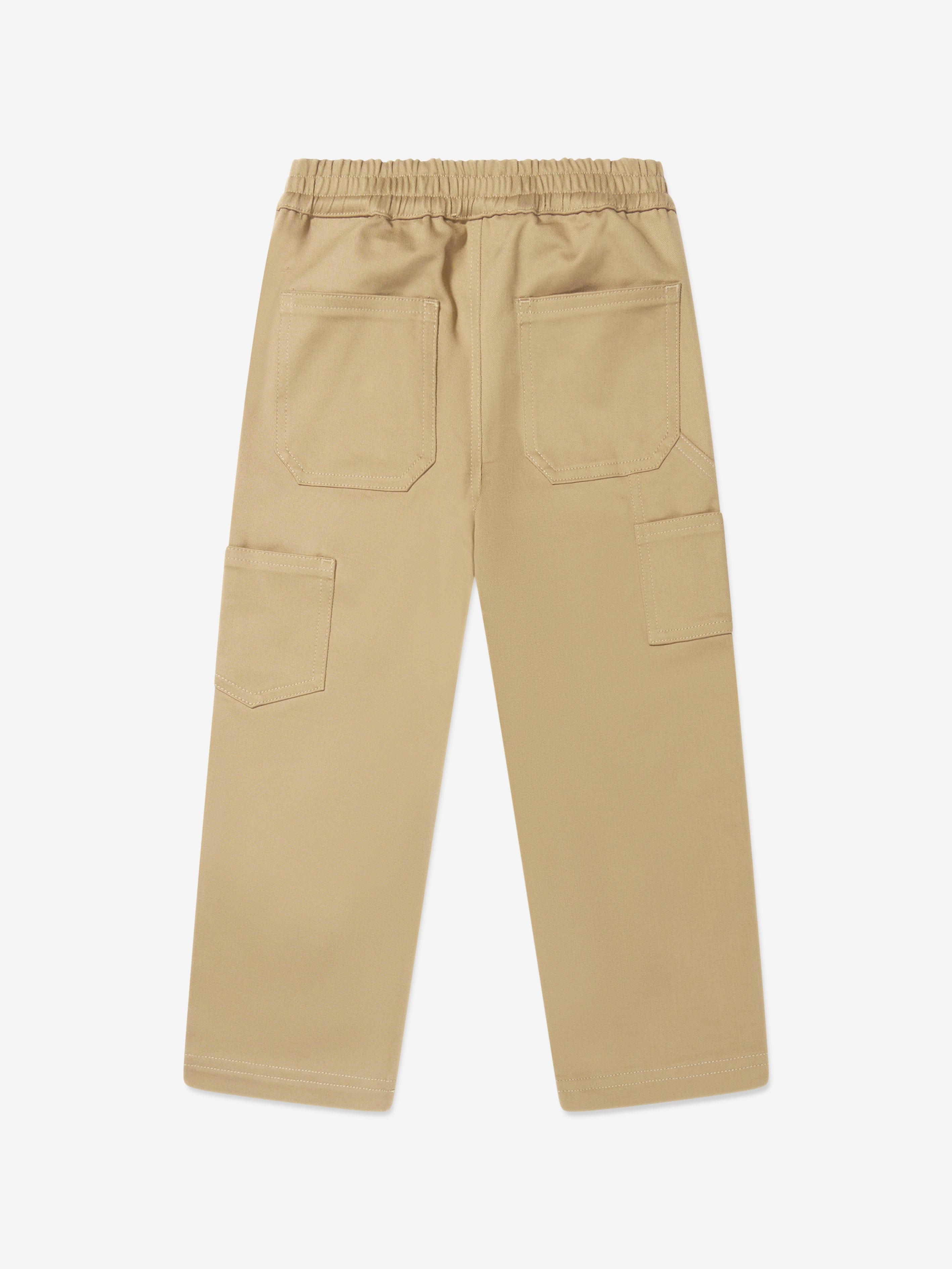 Off-White Boys Camouflage Logo Carpenter Trousers in Beige