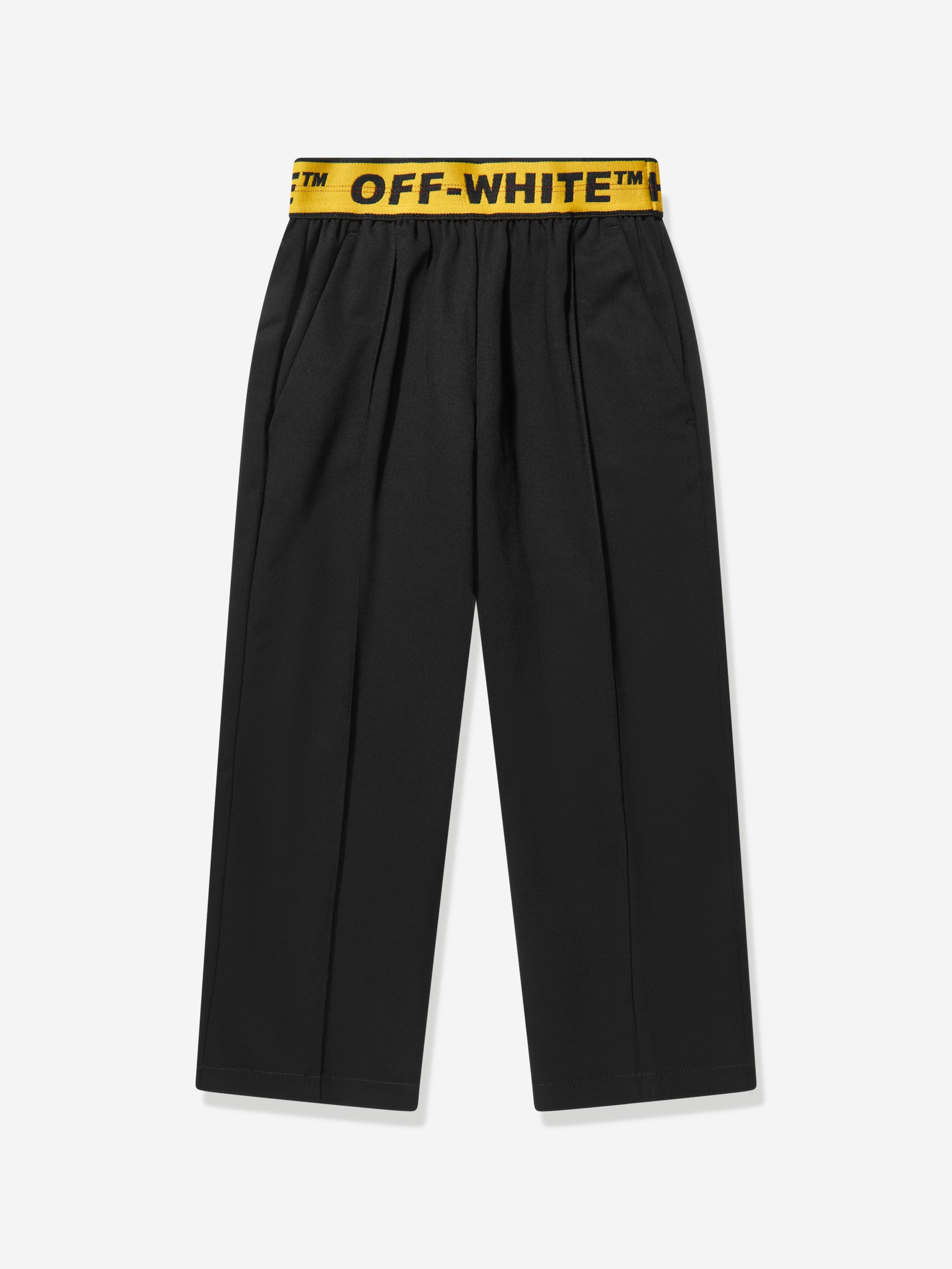 Off-White Boys Industrial Logo Band Chino Trousers in Black