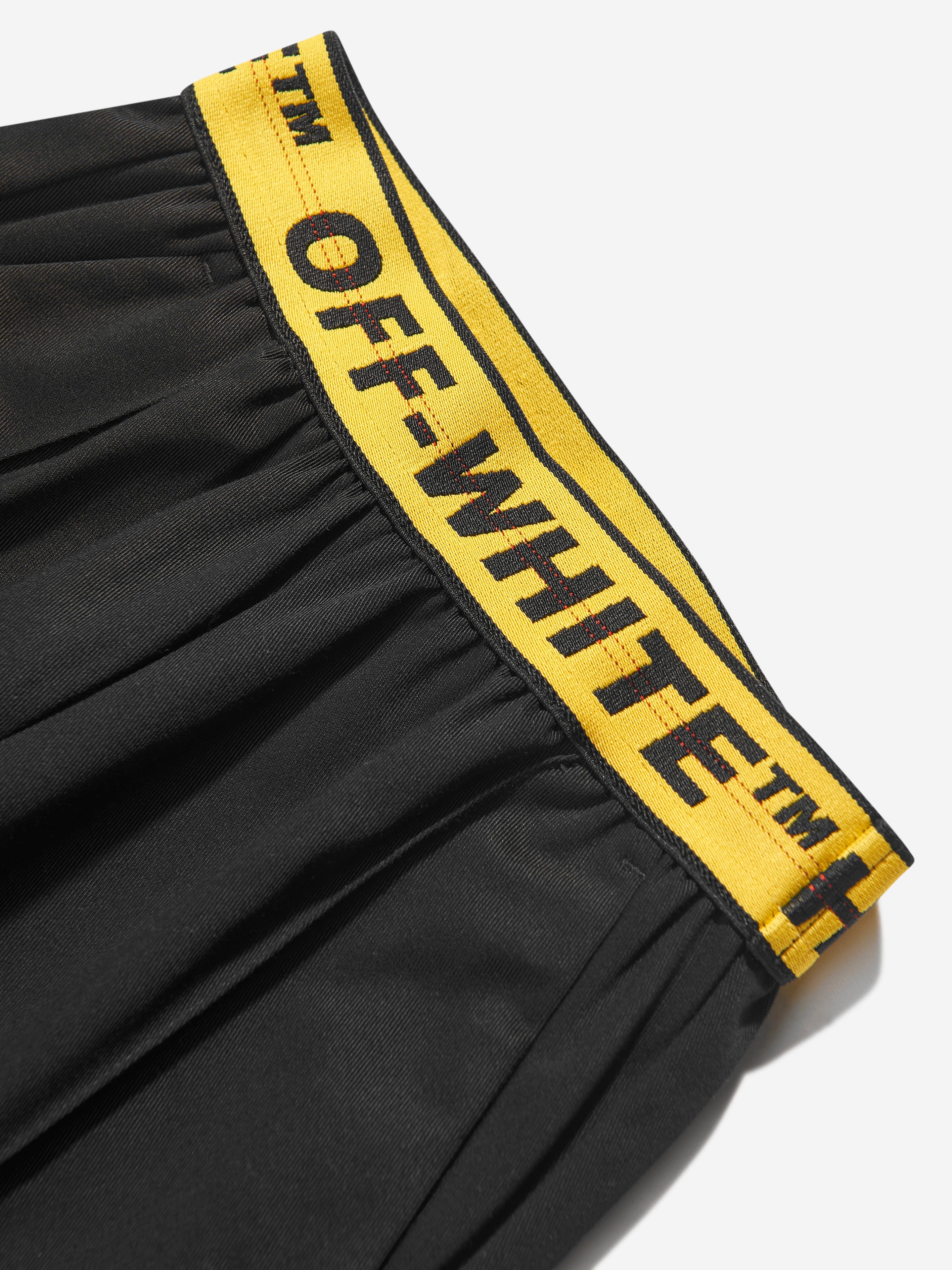 Off-White Boys Industrial Logo Band Chino Trousers in Black