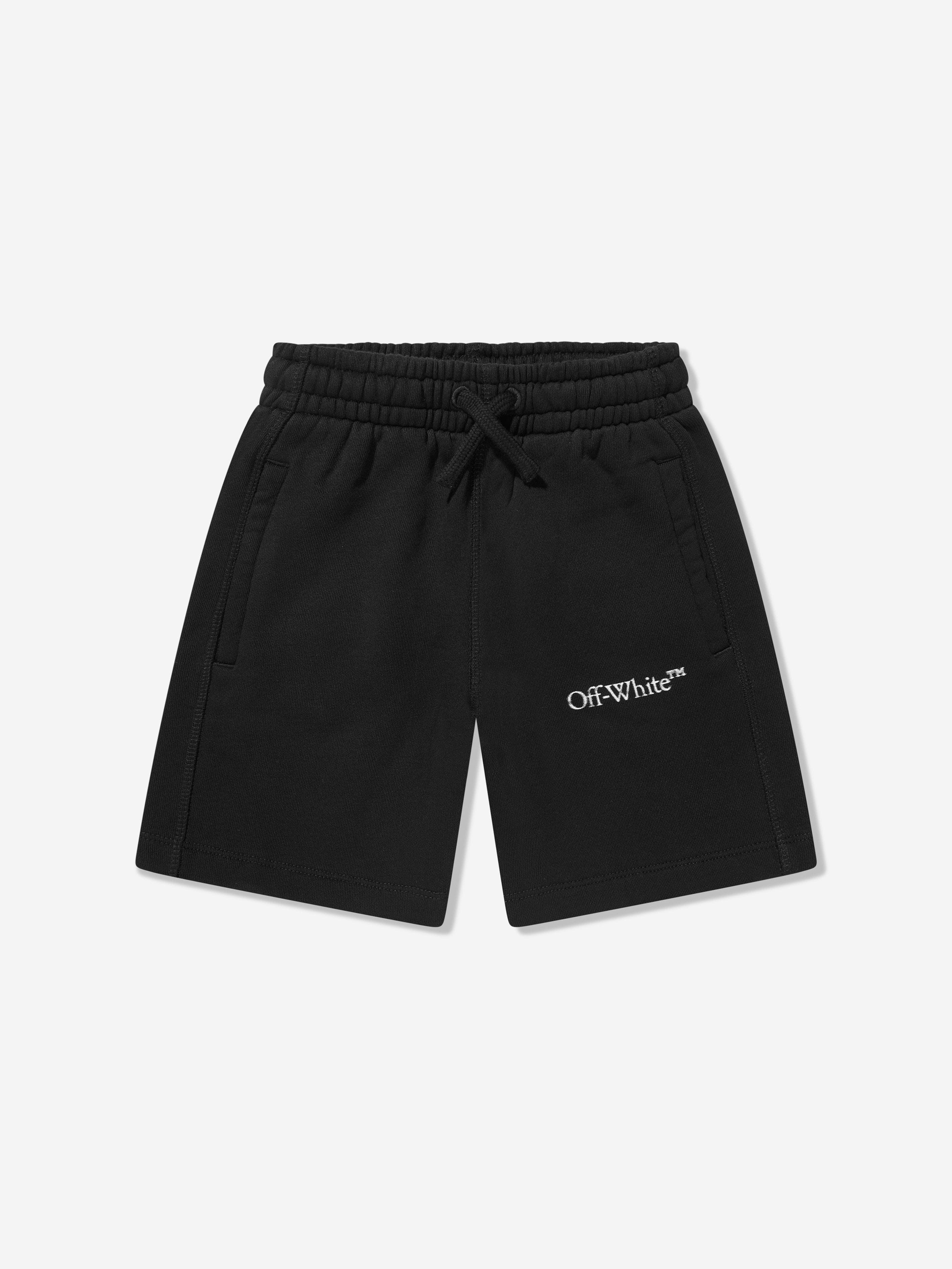 Off-White Boys Bookish Bit Logo Sweat Shorts in Black