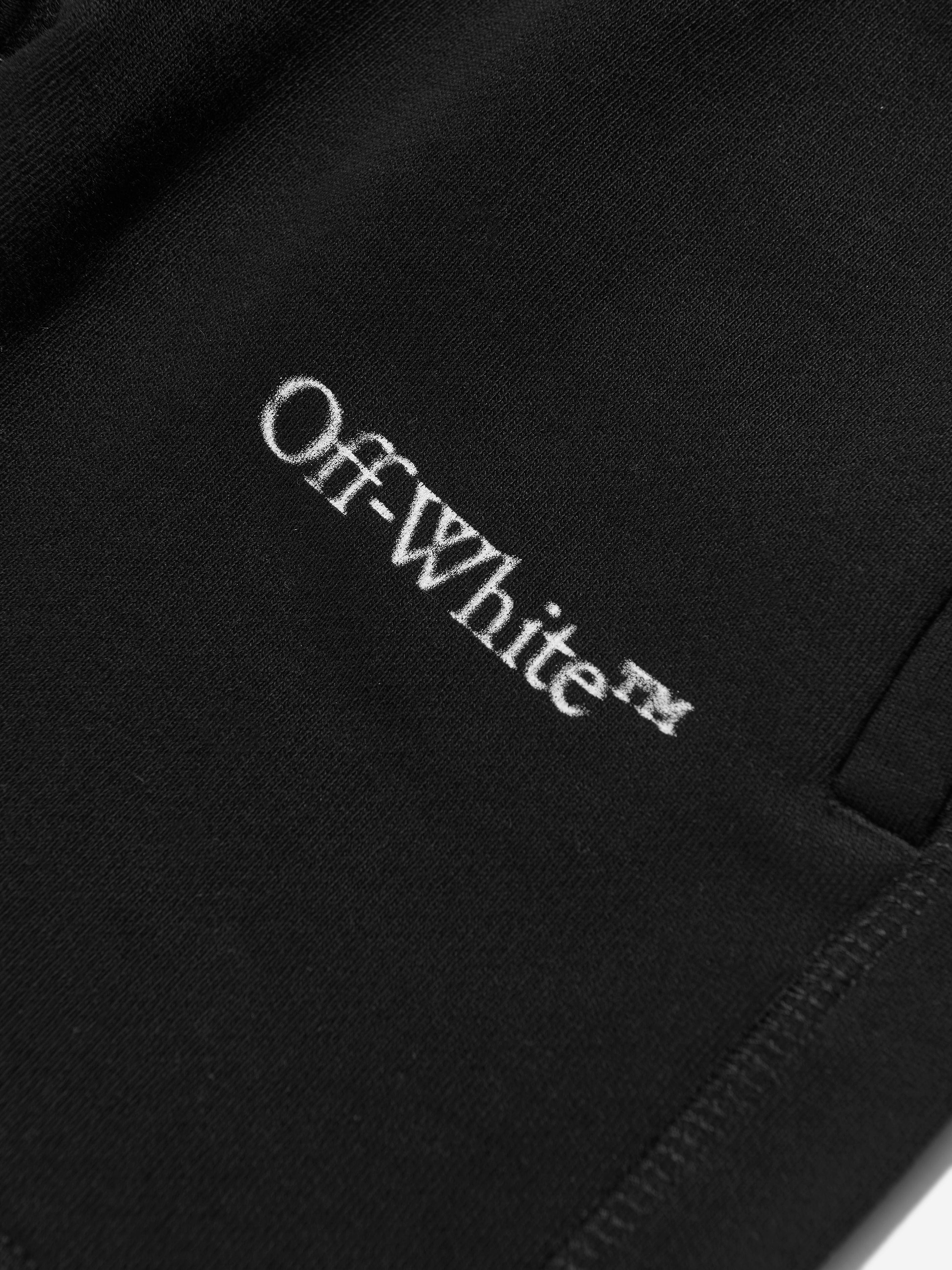 Off-White Boys Bookish Bit Logo Sweat Shorts in Black