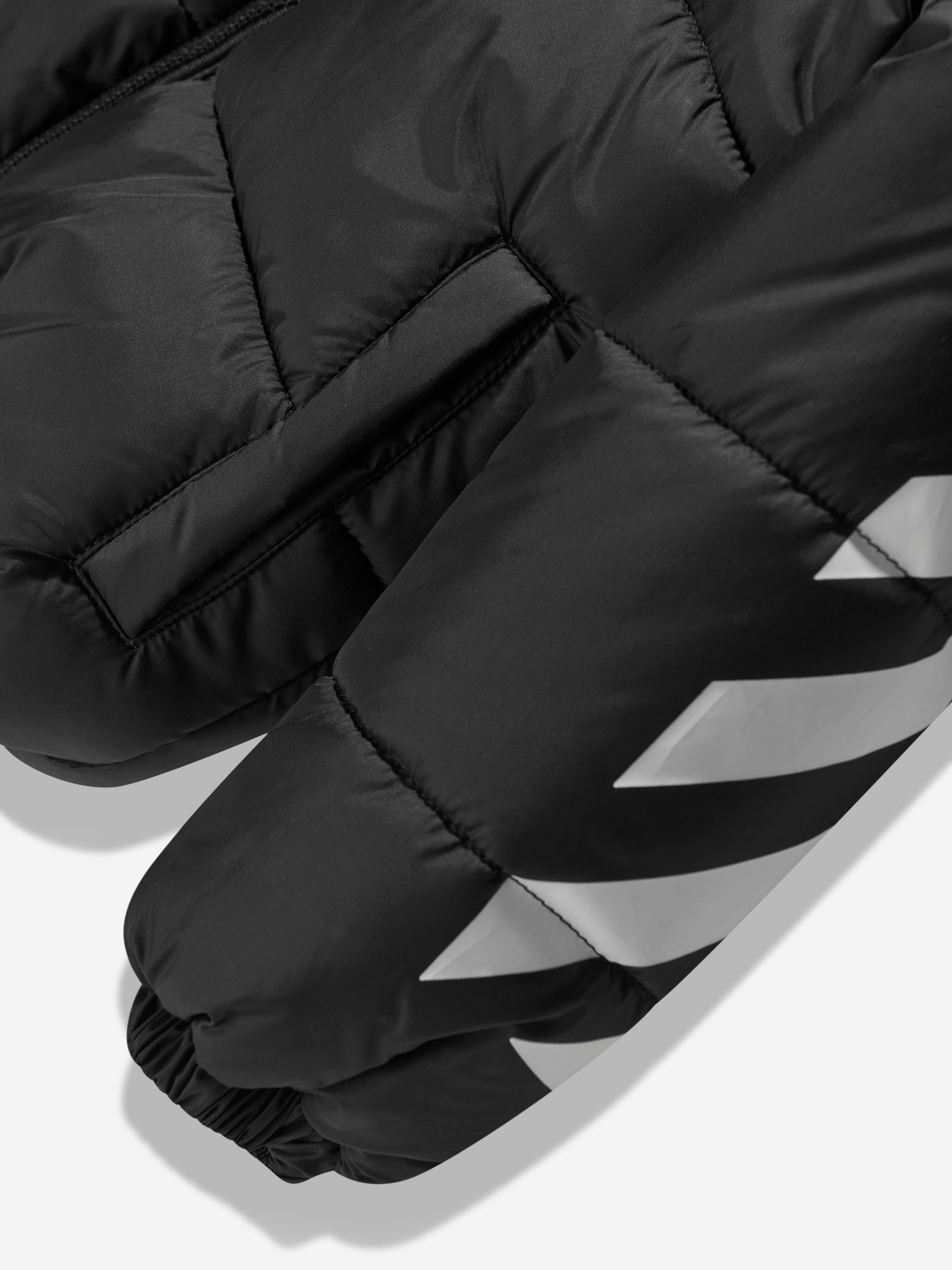 Off-White Boys Bookish Diag Down Puffer Jacket in Black