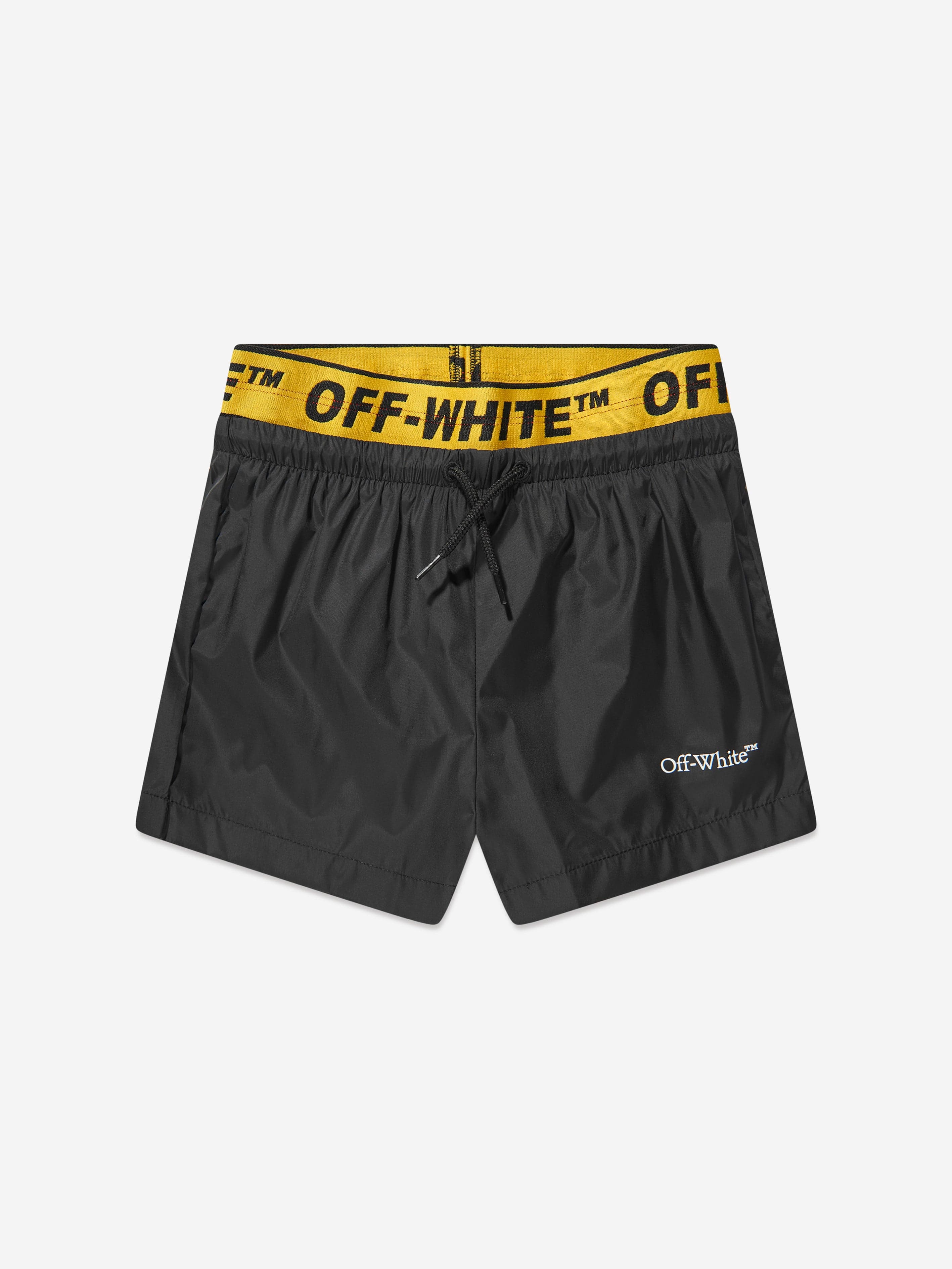 Off-White Boys Industrial Bookish Swim Shorts in Black