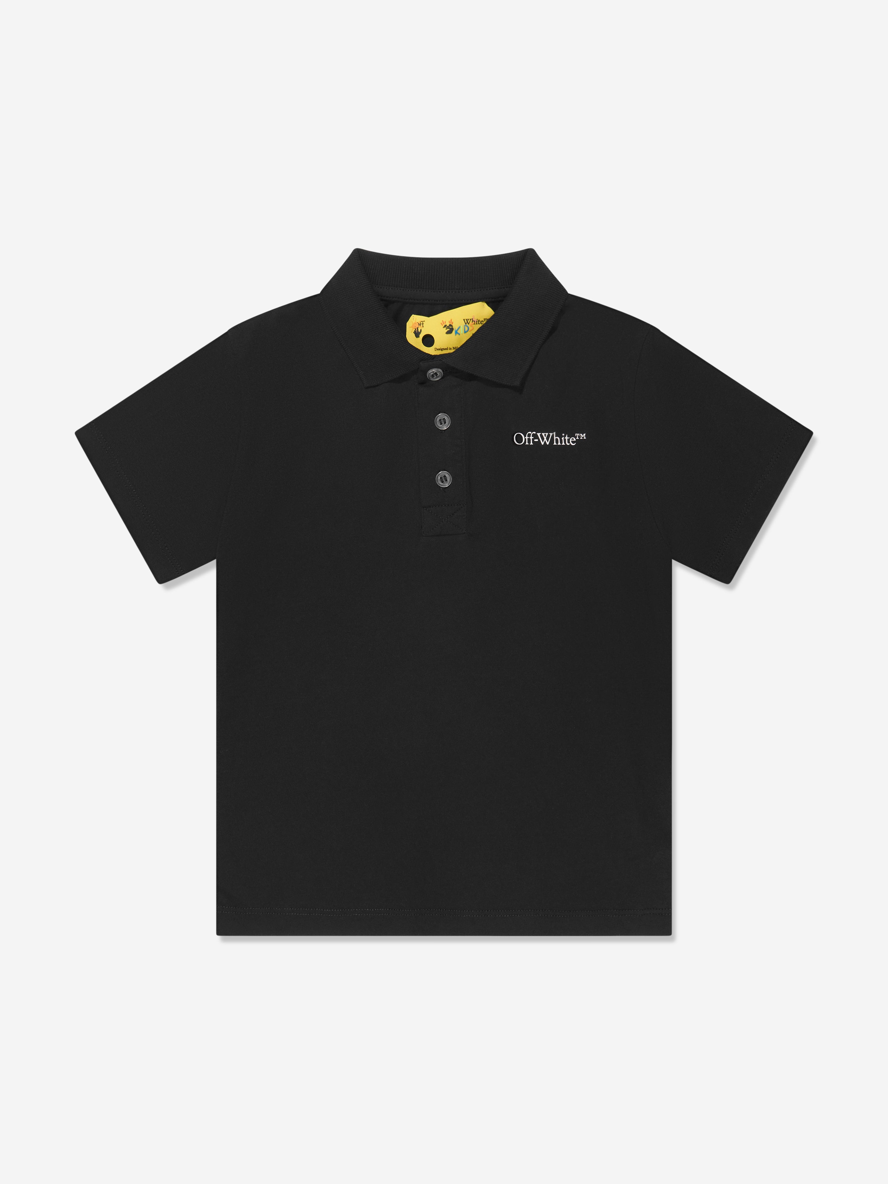 Off-White Boys Classic Arrow Tab Polo Shirt in Black