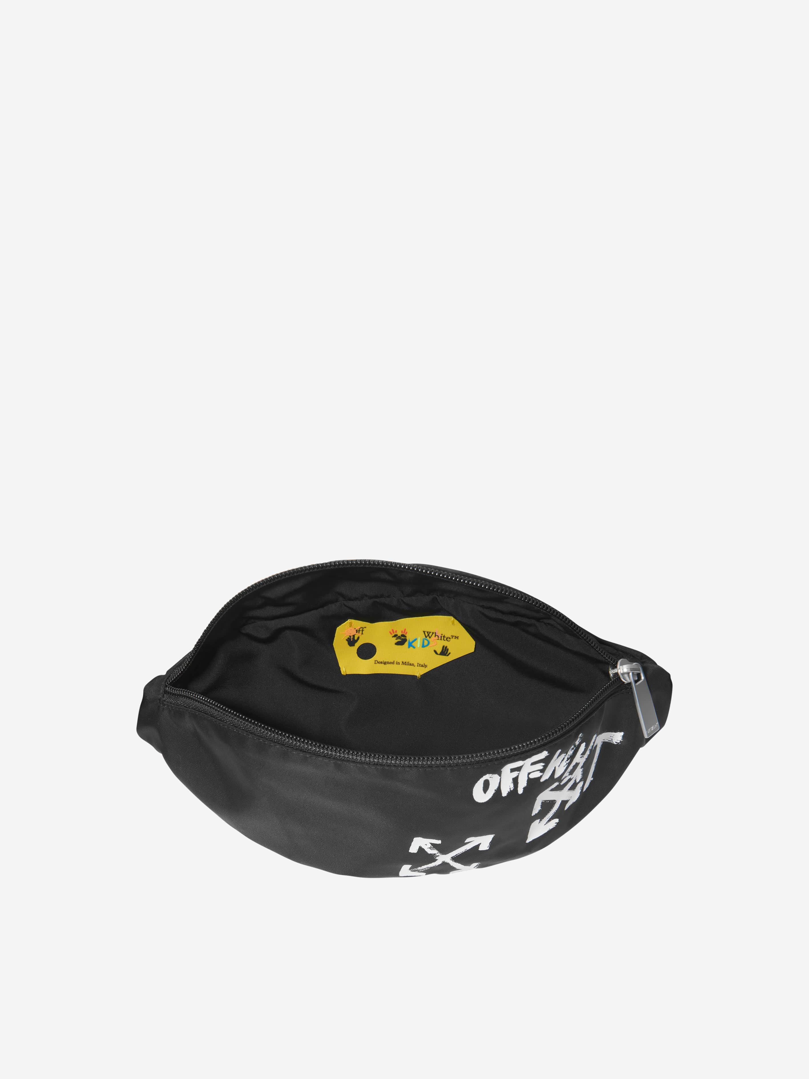 Off-White Kids Paint Script Belt Bag in Black