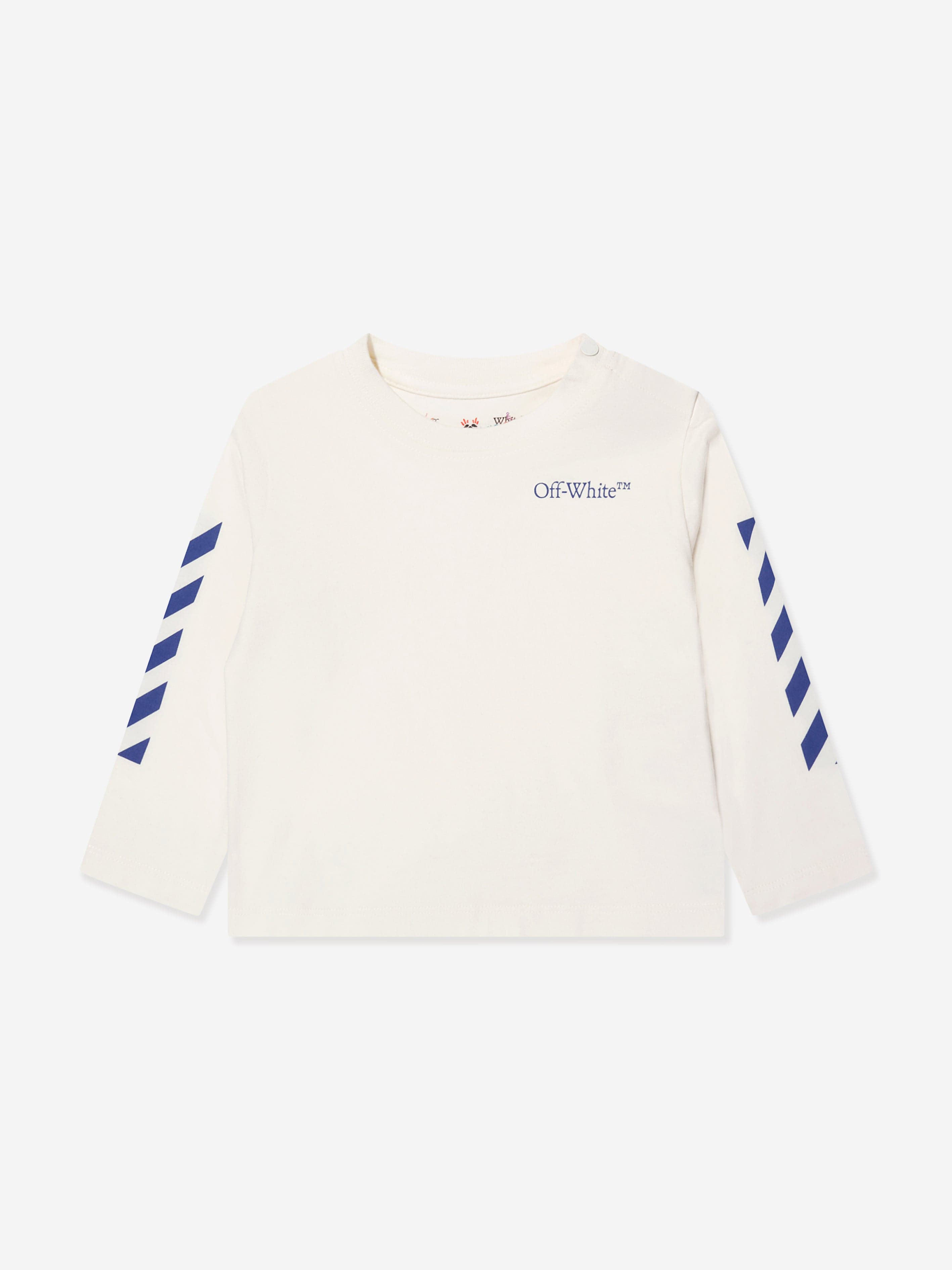 Off-White Baby Boys Long Sleeve T-Shirt in Ivory