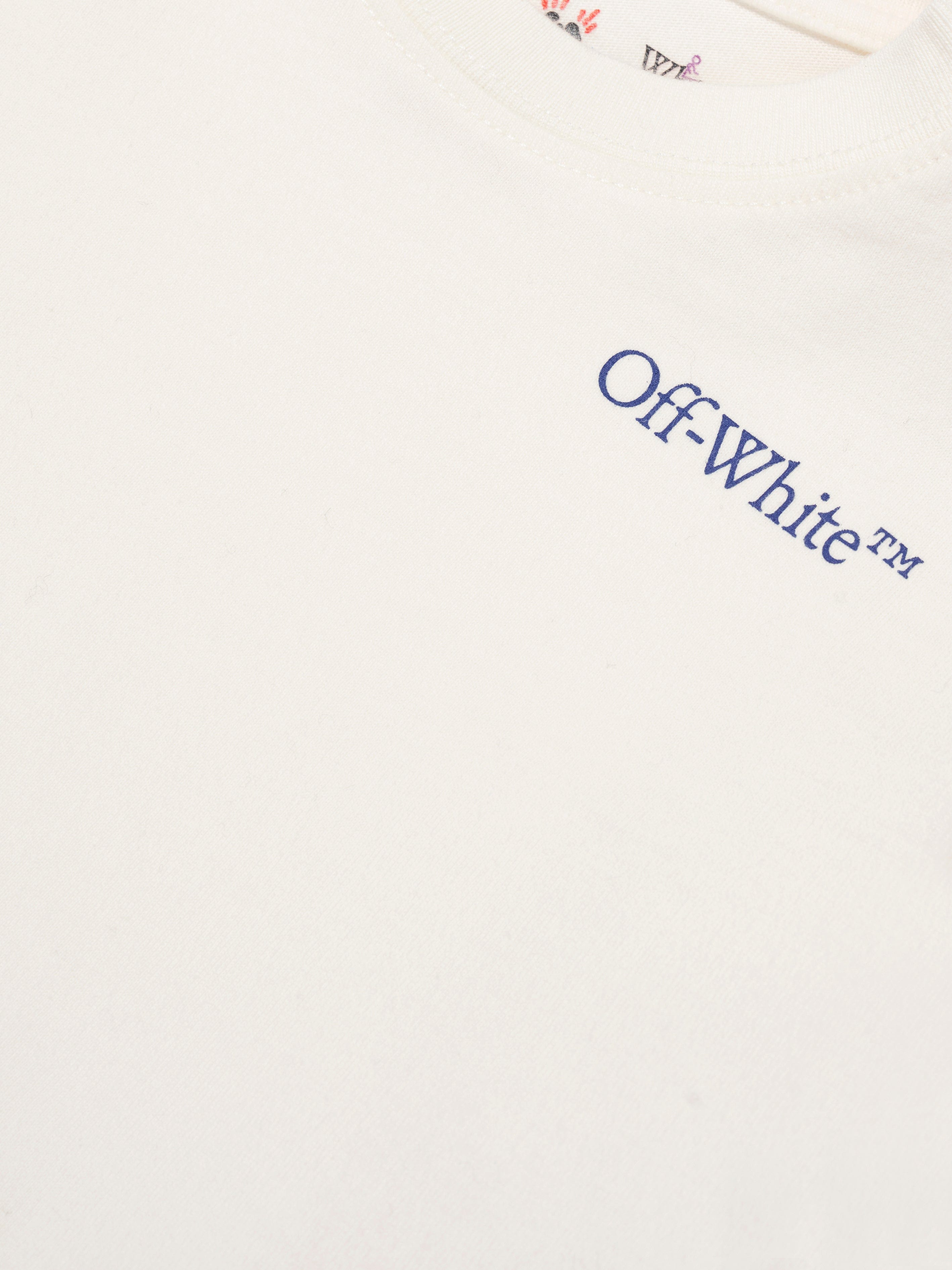 Off-White Baby Boys Long Sleeve T-Shirt in Ivory