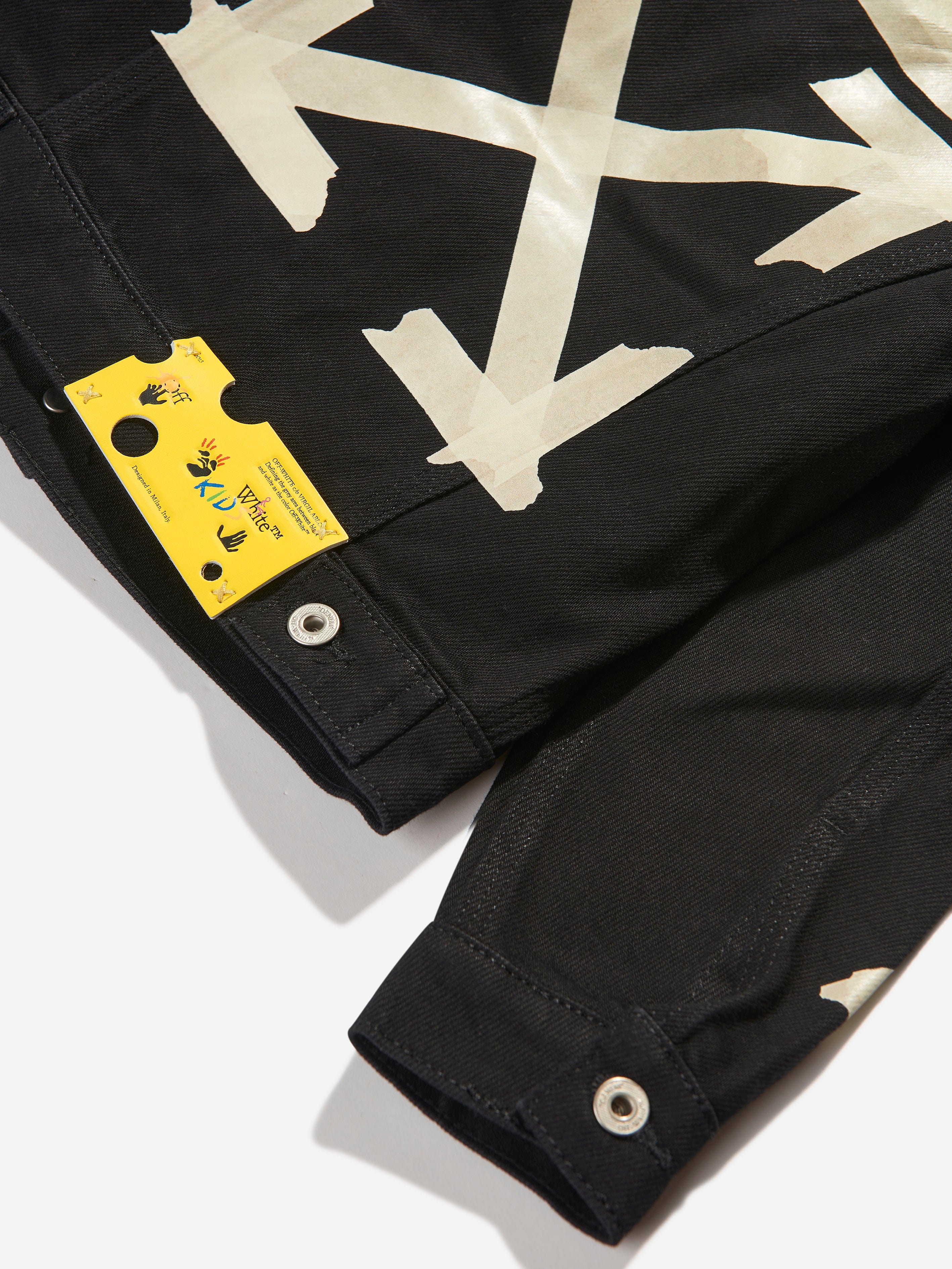 Off-White Boys Paper Tape Arrow Denim Jacket in Black